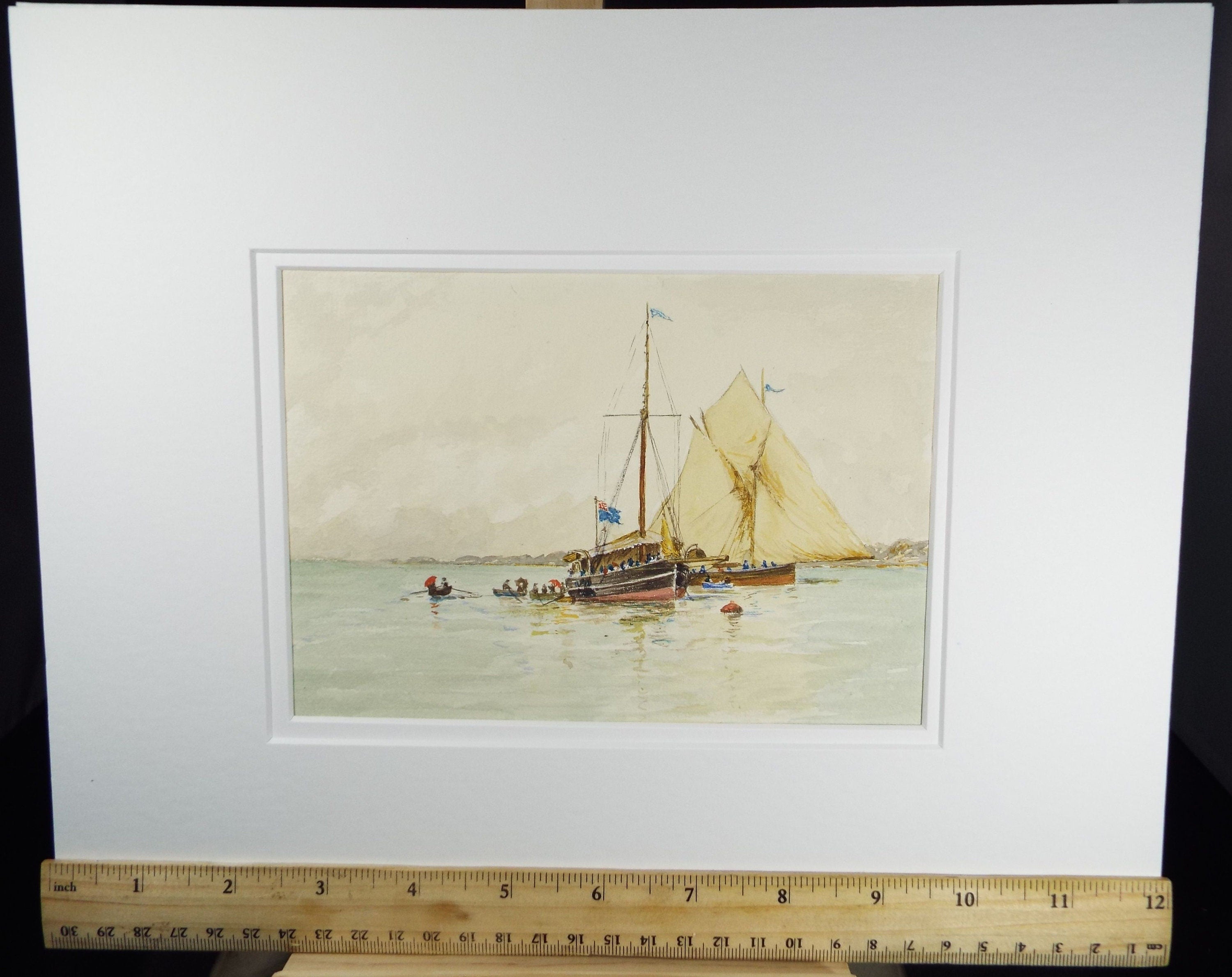 Original Watercolour, 'Coming Ashore', c1910, Unknown Artist