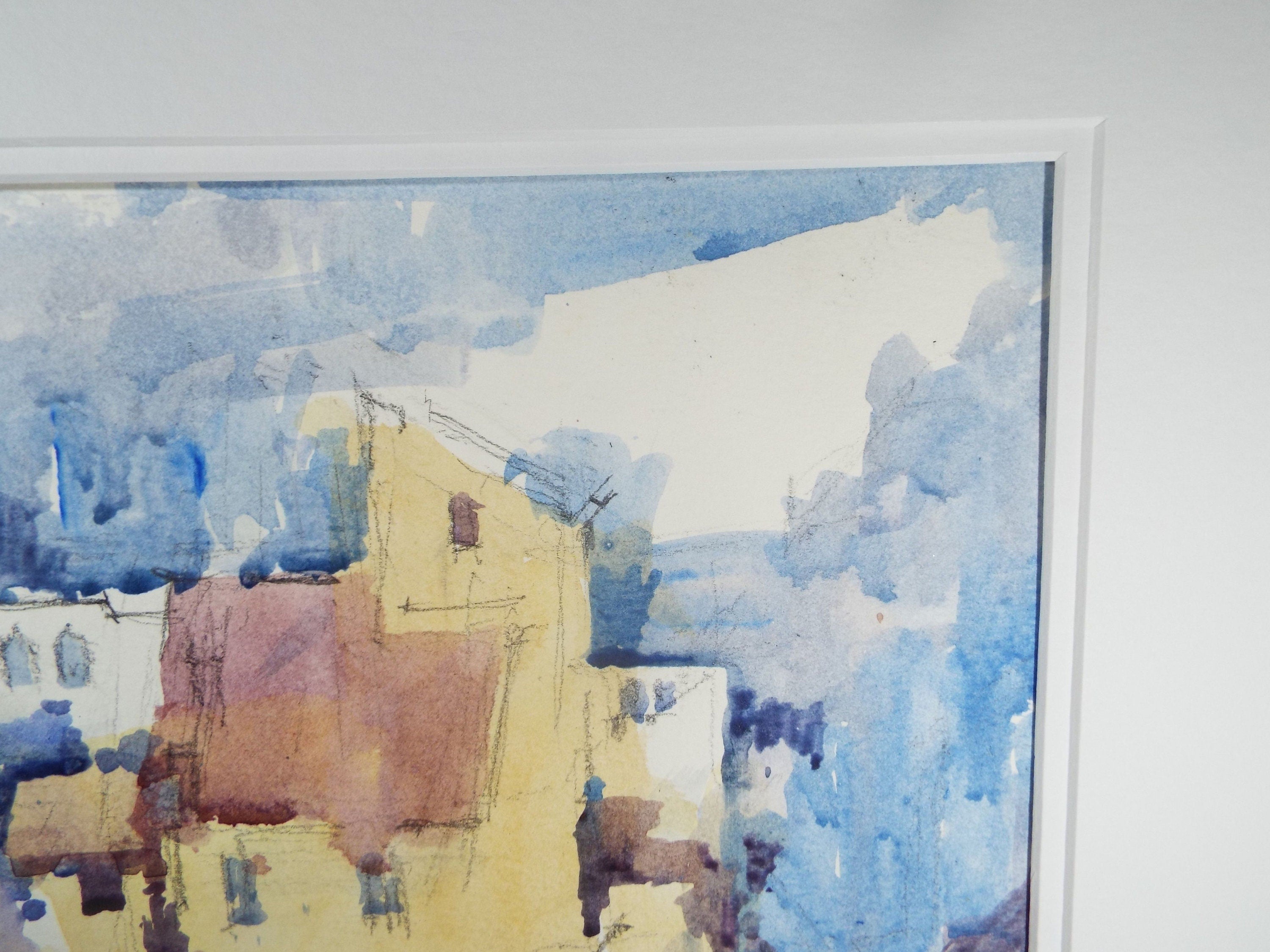 Michael Cadman RI ARCA (1920-2012) c1990's, 'Italian Mountain Village'- Original Watercolour on Paper, Double Mounted ready for framing