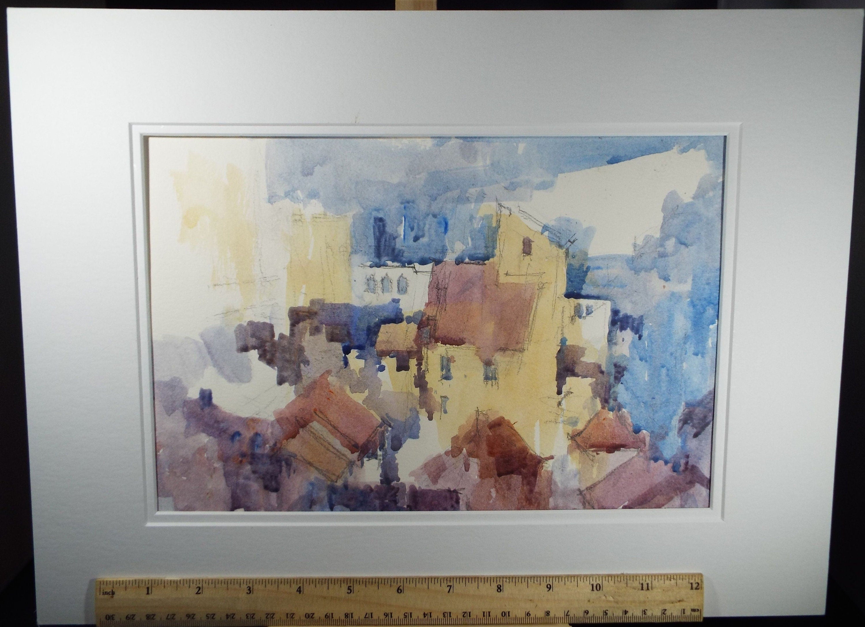 Michael Cadman RI ARCA (1920-2012) c1990's, 'Italian Mountain Village'- Original Watercolour on Paper, Double Mounted ready for framing