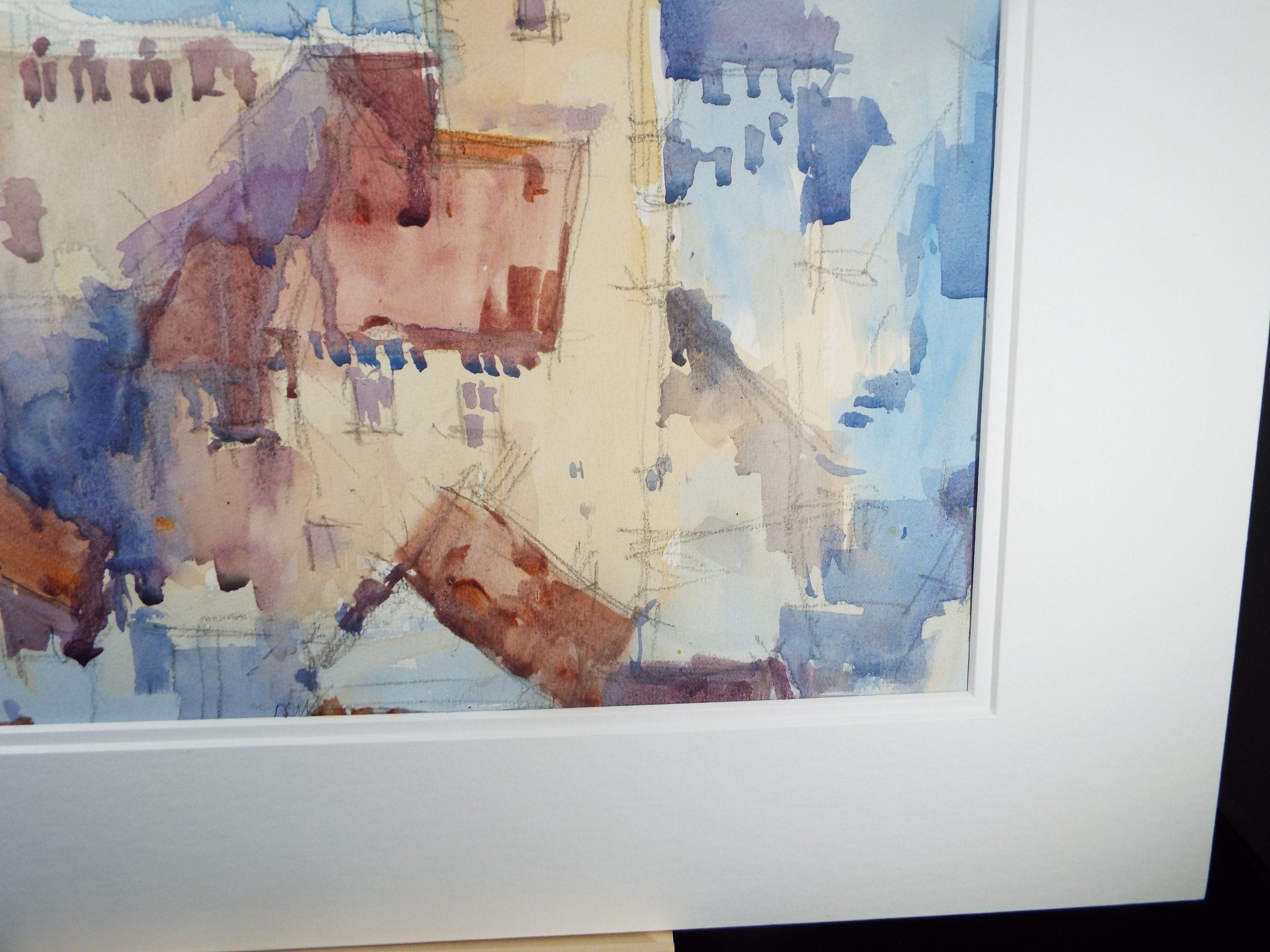 Michael Cadman RI ARCA (1920-2012) c1990's, 'Italian Mountain Village'- Original Watercolour on Paper, Double Mounted ready for framing