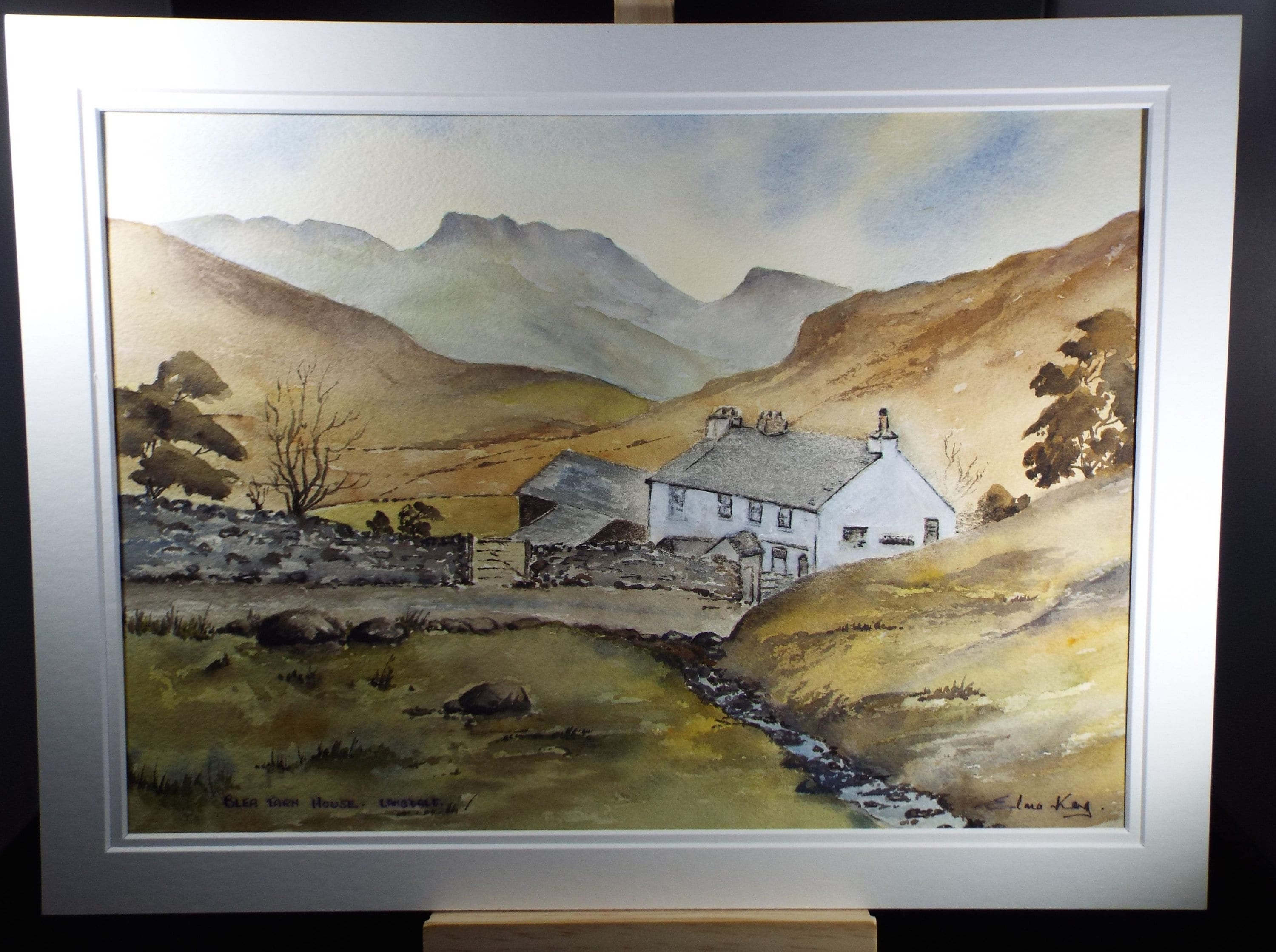 Elma Key (20-21st Century), British , 'Blea Tarn House, Langdale'- Original Watercolour on Paper, Double Mounted ready for framing