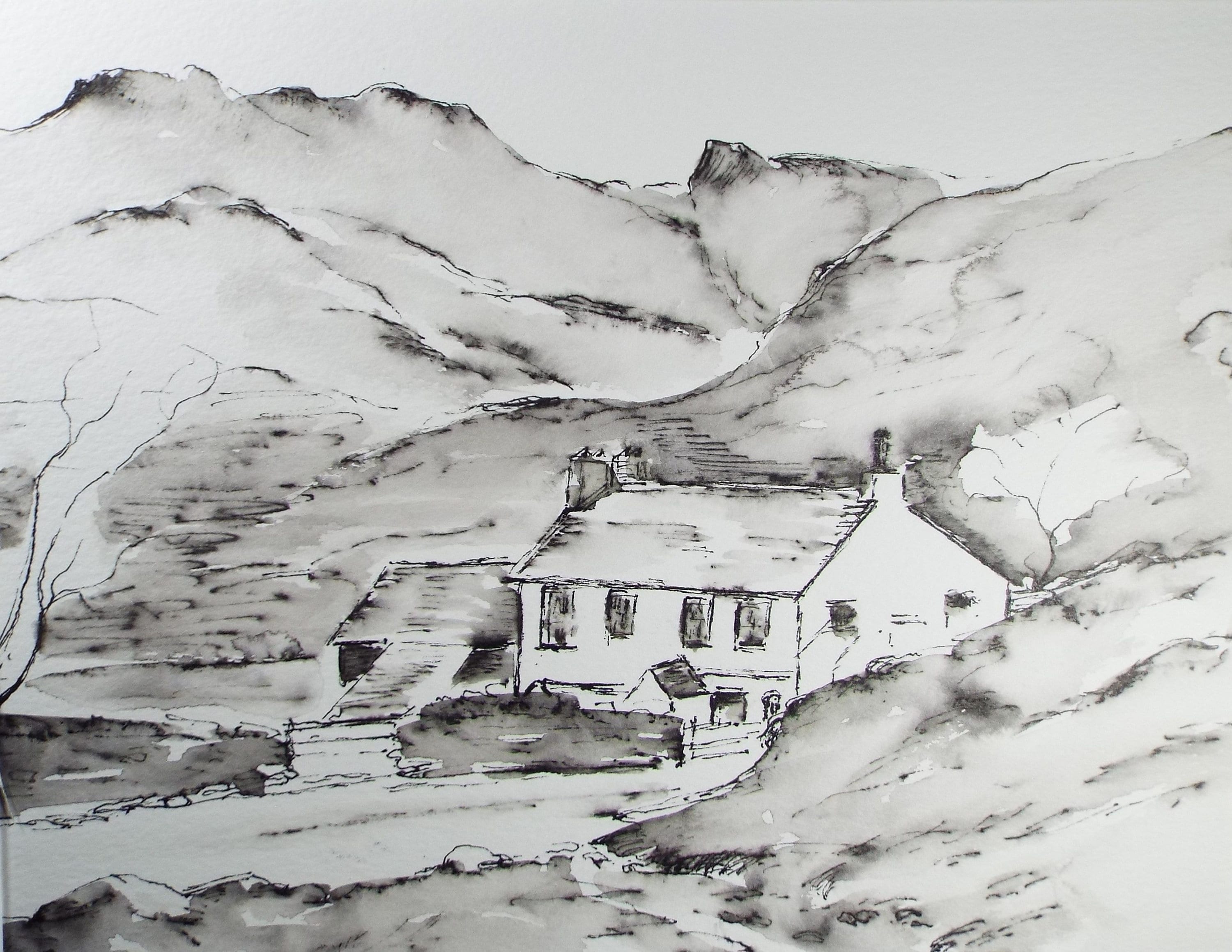 Elma Key (20-21st Century), British , 'Lake District - Kentmere'- Original Watercolour on Paper, Double Mounted ready for framing