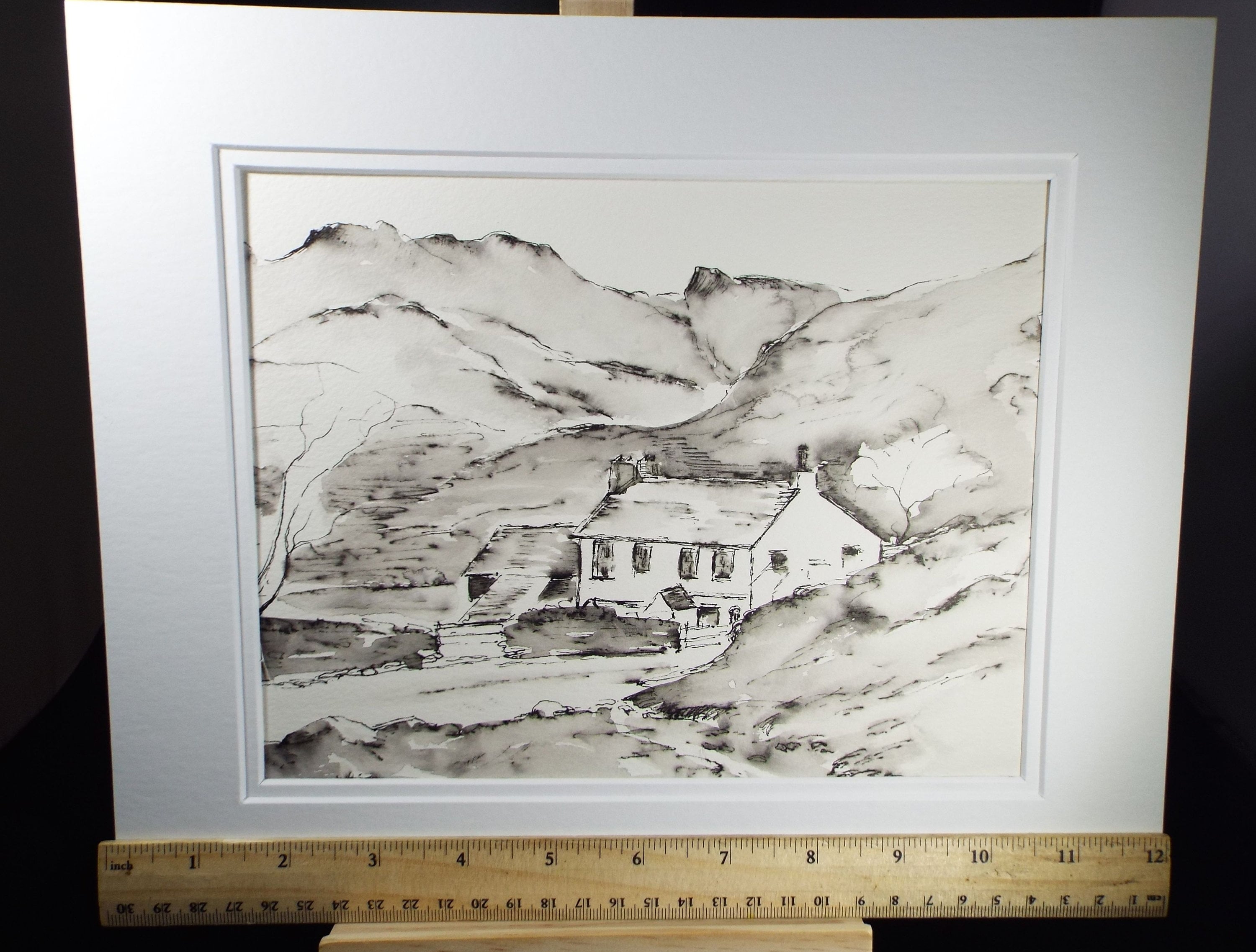 Elma Key (20-21st Century), British , 'Lake District - Kentmere'- Original Watercolour on Paper, Double Mounted ready for framing