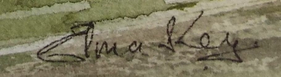 Elma Key (20-21st Century), British, Middle Fell Place, Langdale' - Original Watercolour on Paper, Double Mounted ready for framing