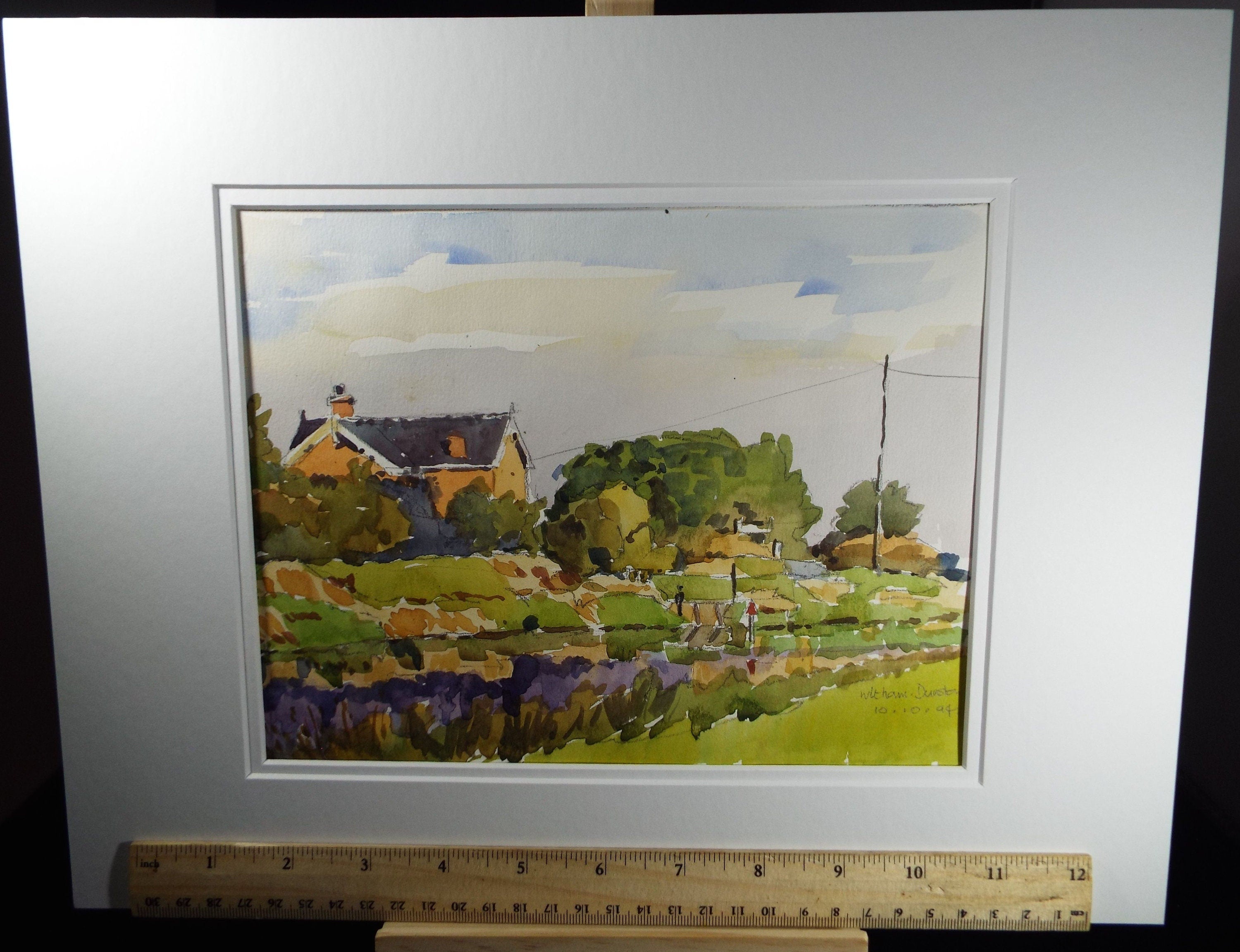 Terry Shelbourne (1930-2020), British, 'Whitam Dunston, Lincolnshire' - Original Watercolour on Paper, Double Mounted ready for framing