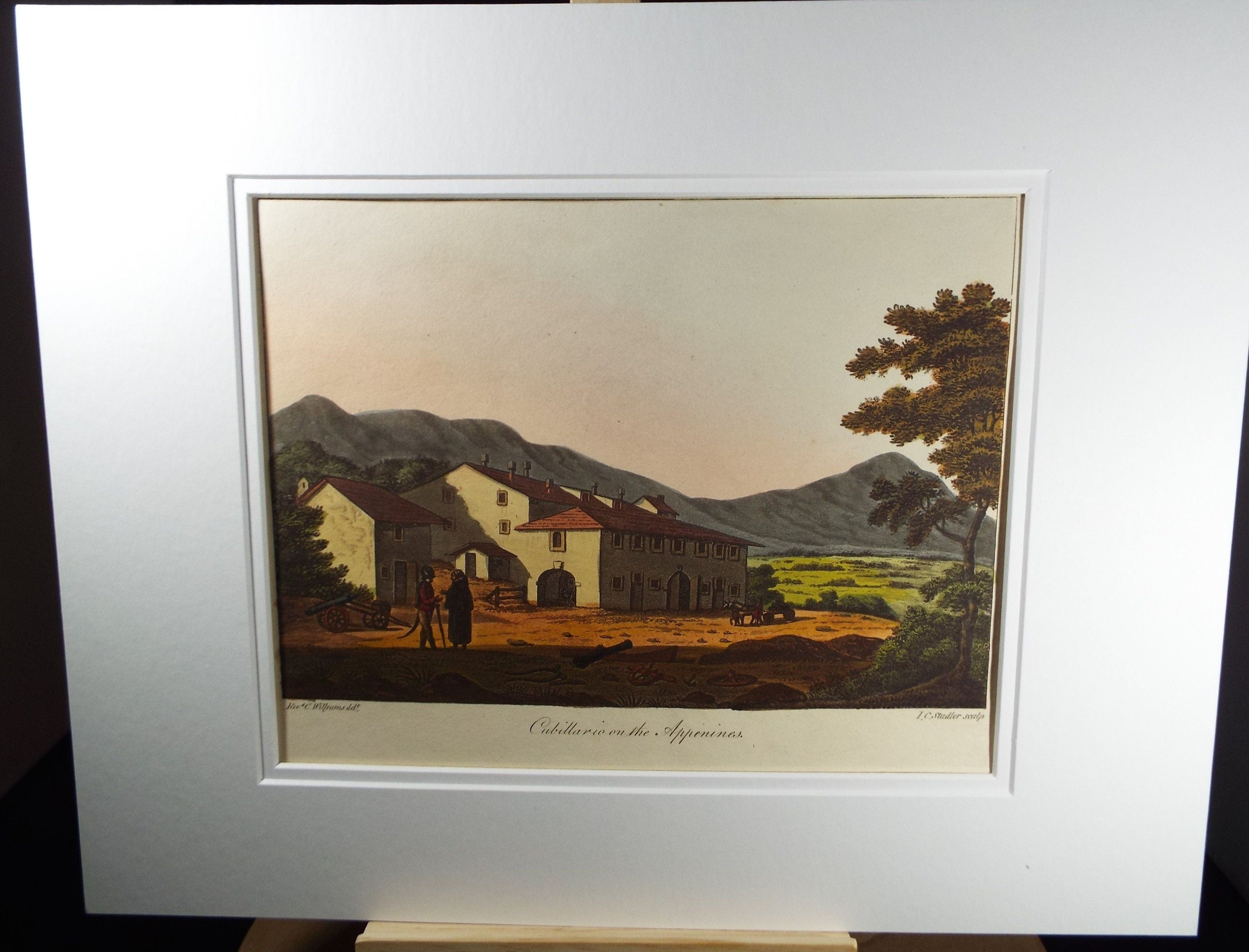 Original Aquatint, Rev. Cooper Williams & J. C. Stadler, 1798 - 'Cubillario on the Appenines' from 'A Voyage up the Mediterranean'