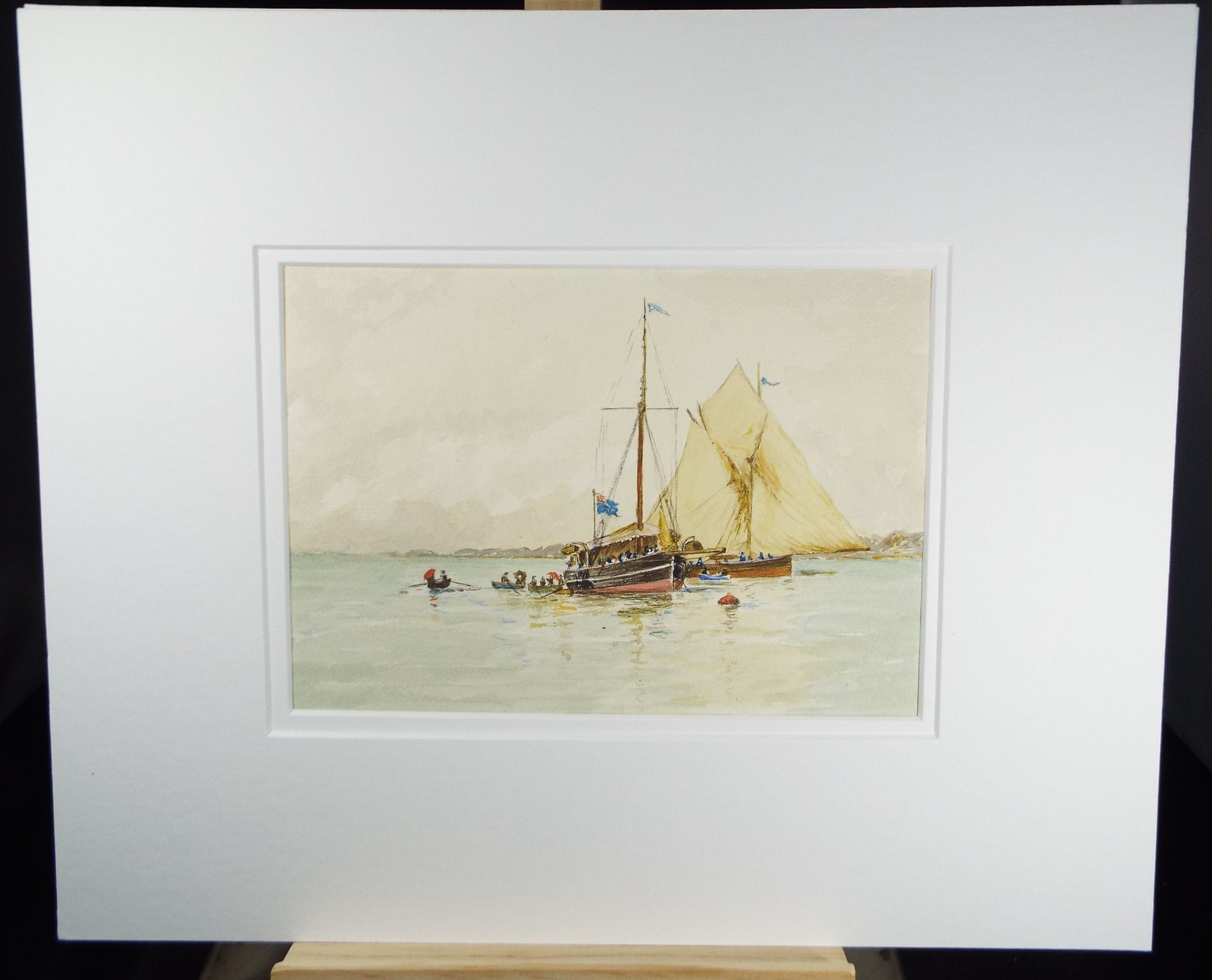Original Watercolour, 'Coming Ashore', c1910, Unknown Artist