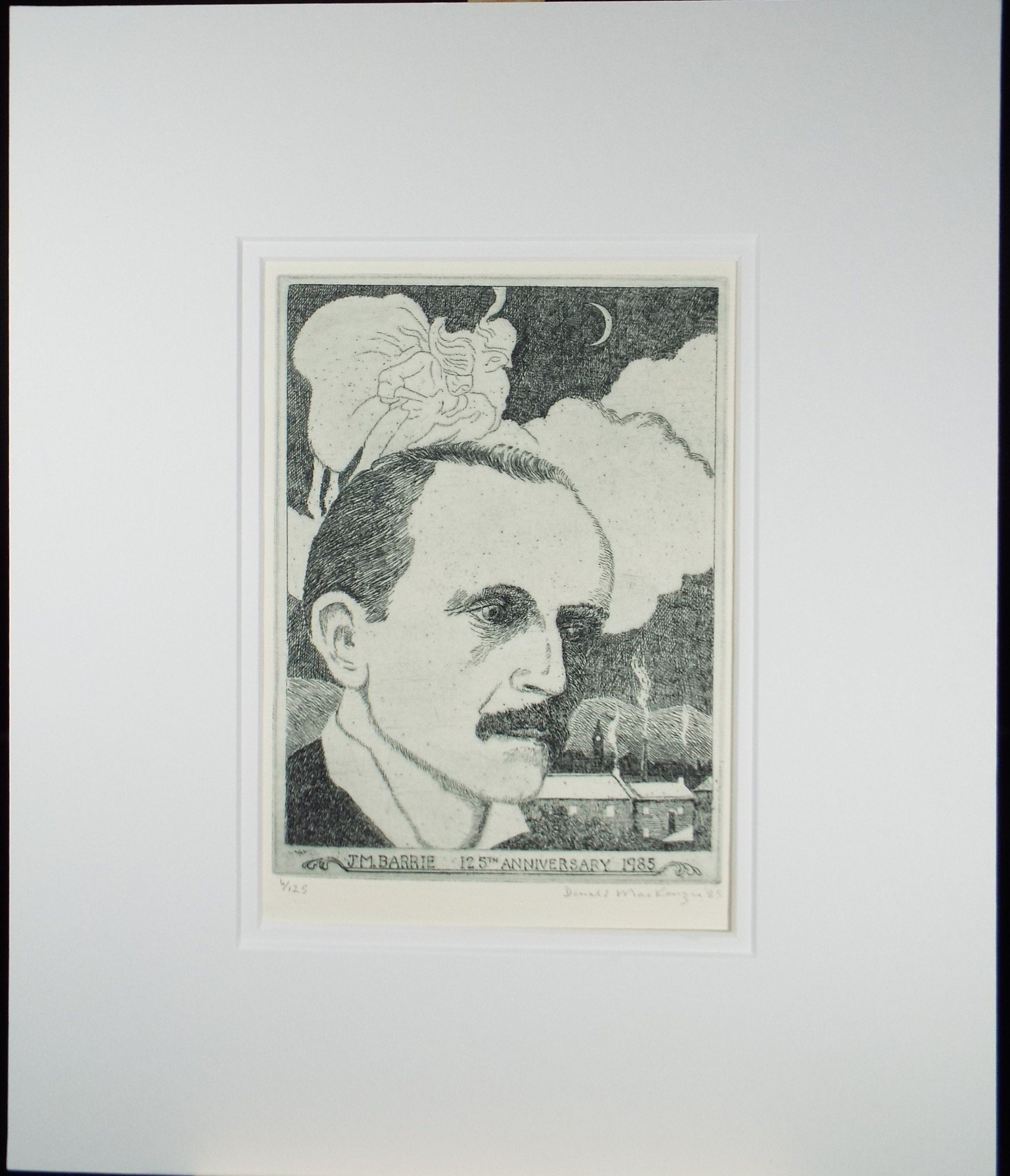 Etching, 'JM Barrie 125th Anniversary 1985' - Donald Mackenzie b1944