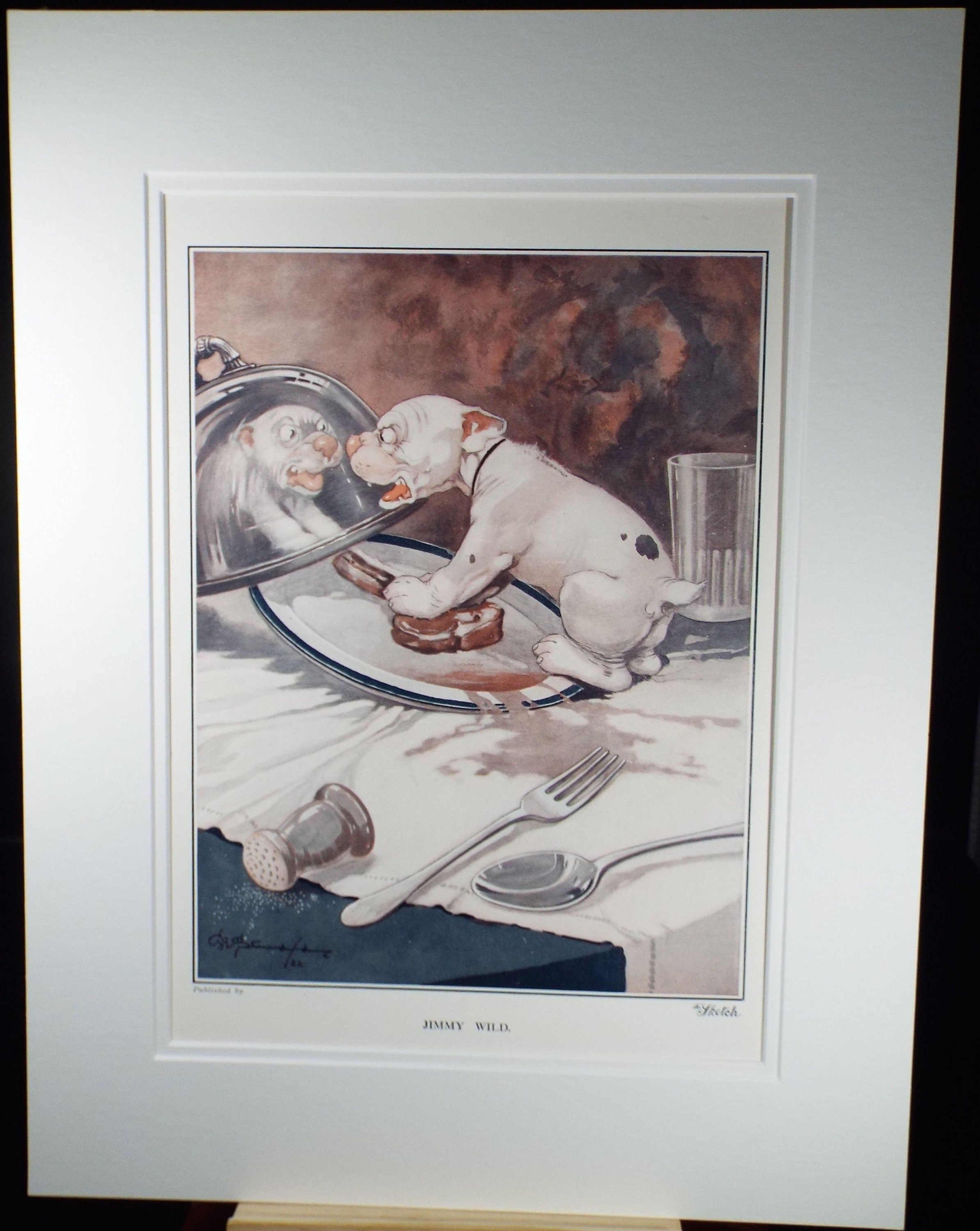 Bonzo the Dog - G. E Studdy, 'Jimmy Wild', Vintage 1920's Print, Large in size, Published by 'The Sketch' magazine - Not a Modern Copy