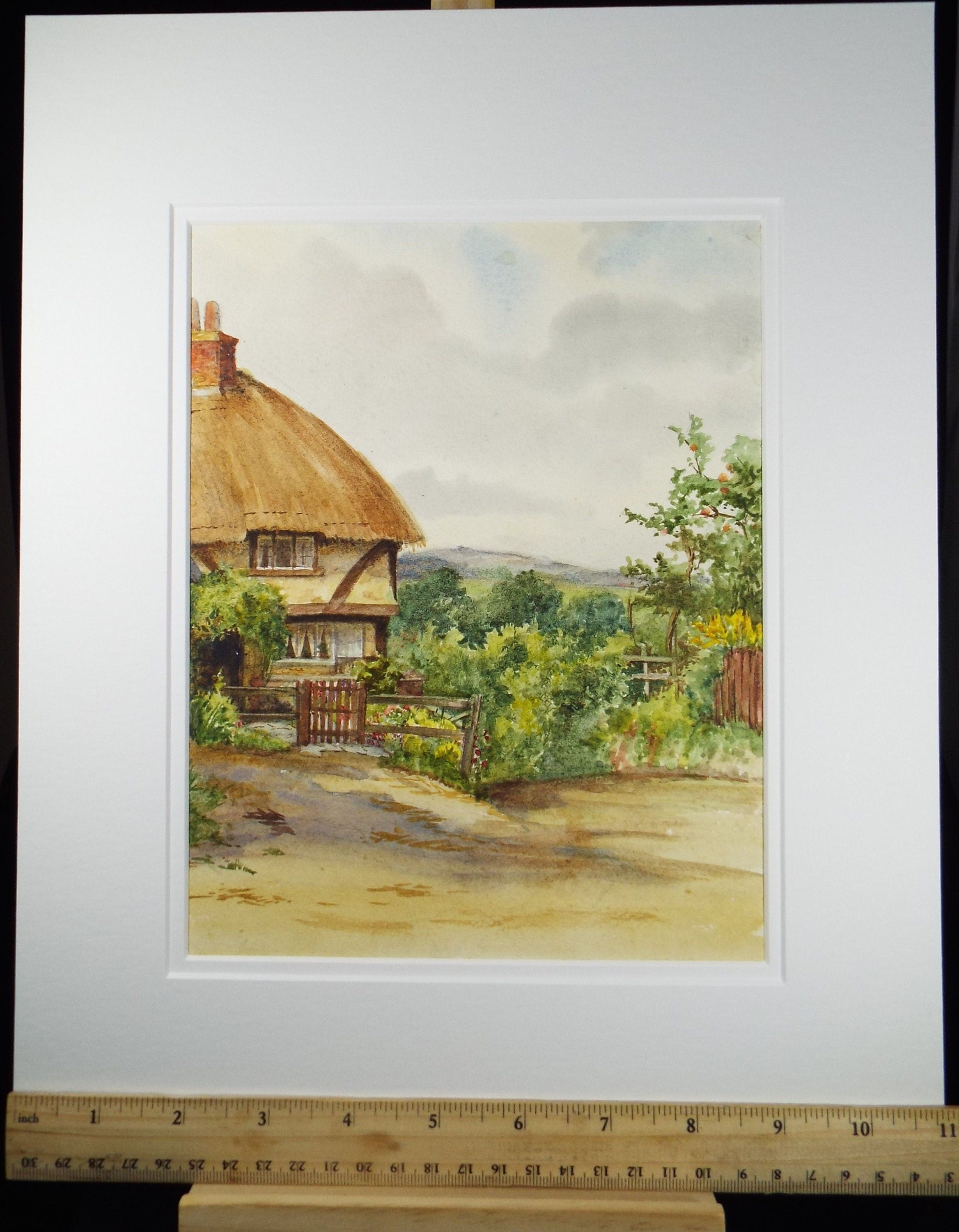 Original Watercolour, 'Sussex Cottage' c1920's, M.E. Hays