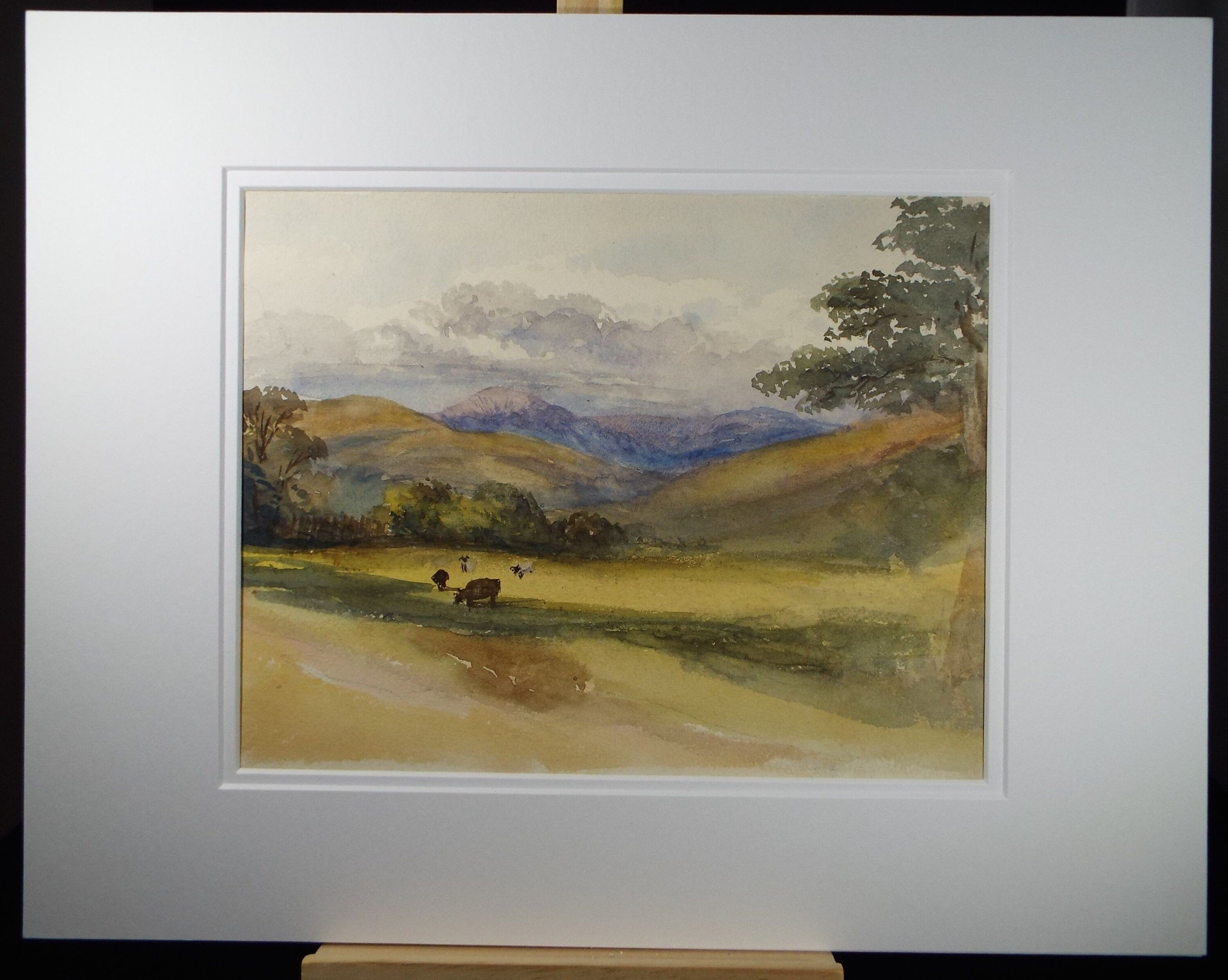 Original Watercolour, 'Pastoral Landscape with Cattle ', c1920's, Unknown Artist