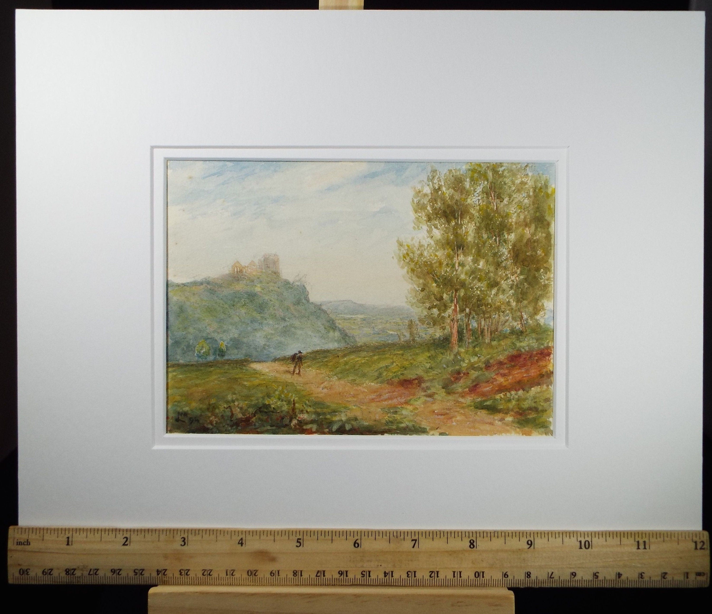 Original Watercolour, 'A Road through the Hills', Late 19th Century, Artist Unknown