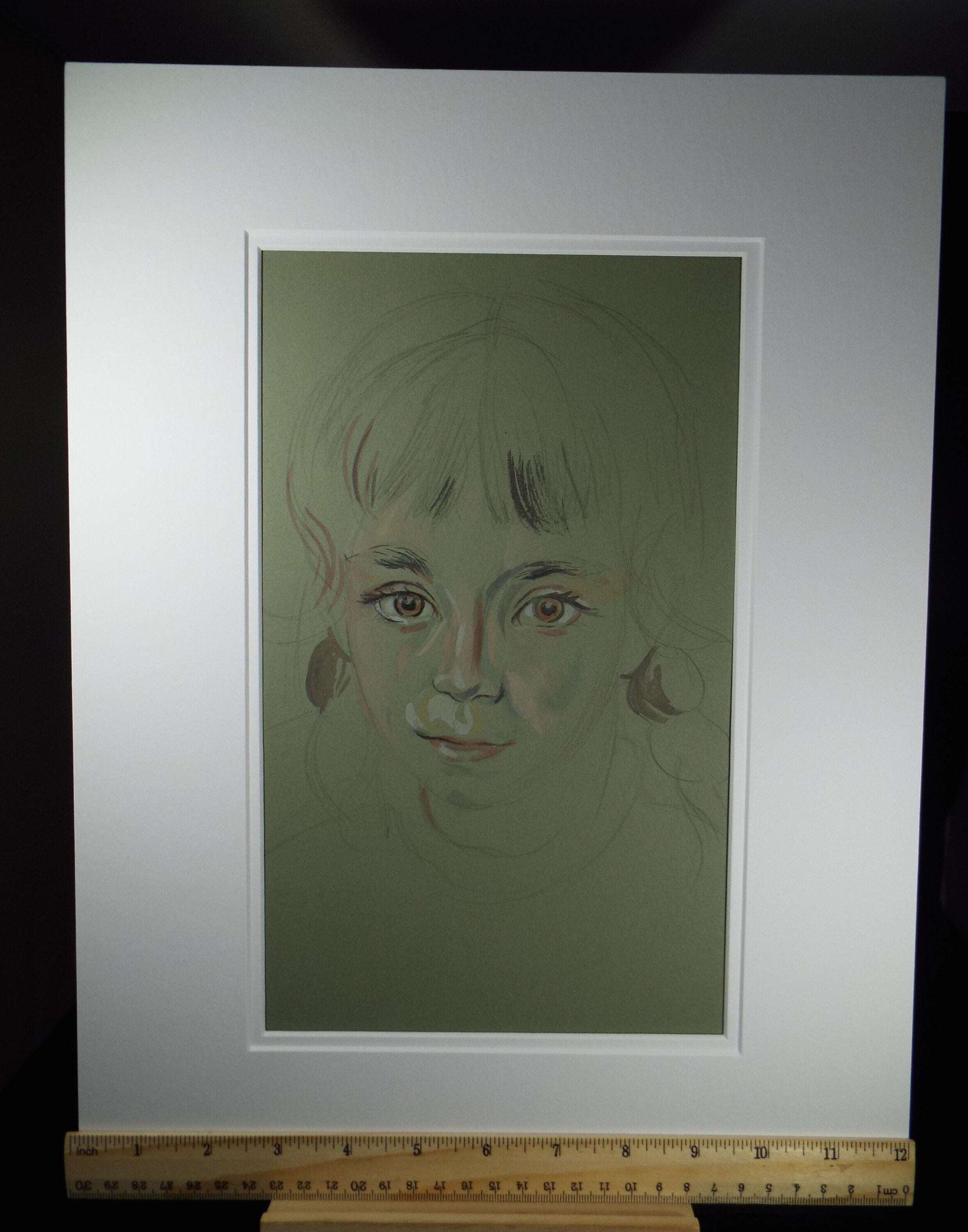 Original Pencil Drawing, 'Girl with Brown Eyes', c1950s, Athene Andrade (1908-1973)