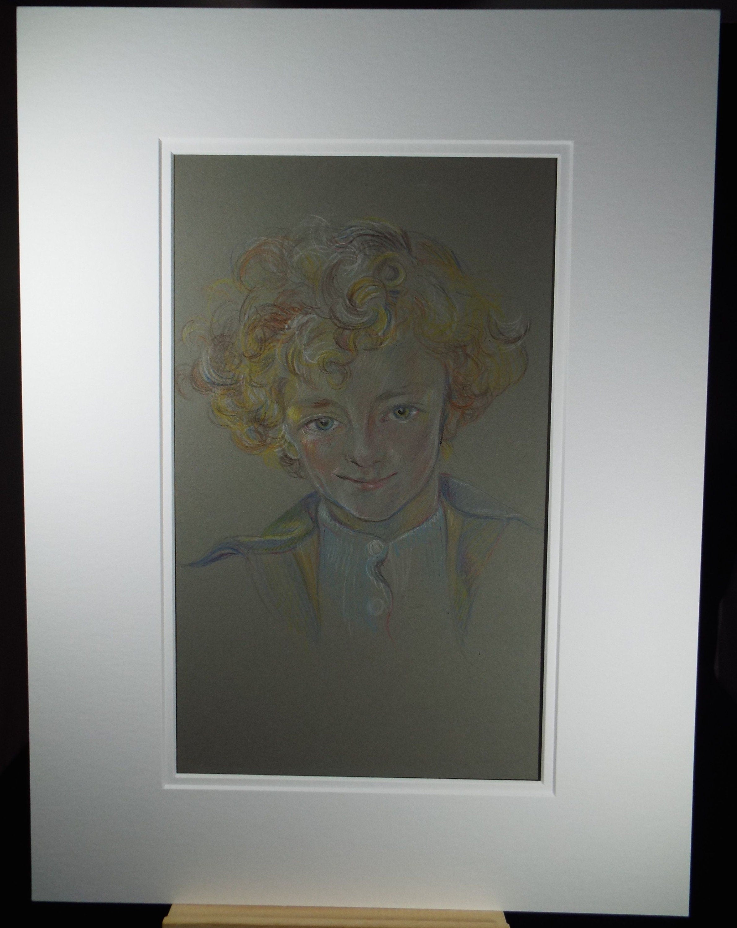 Original Pencil Drawing, 'Boy with Blonde Hair', c1950s, Athene Andrade, (1908-1973)