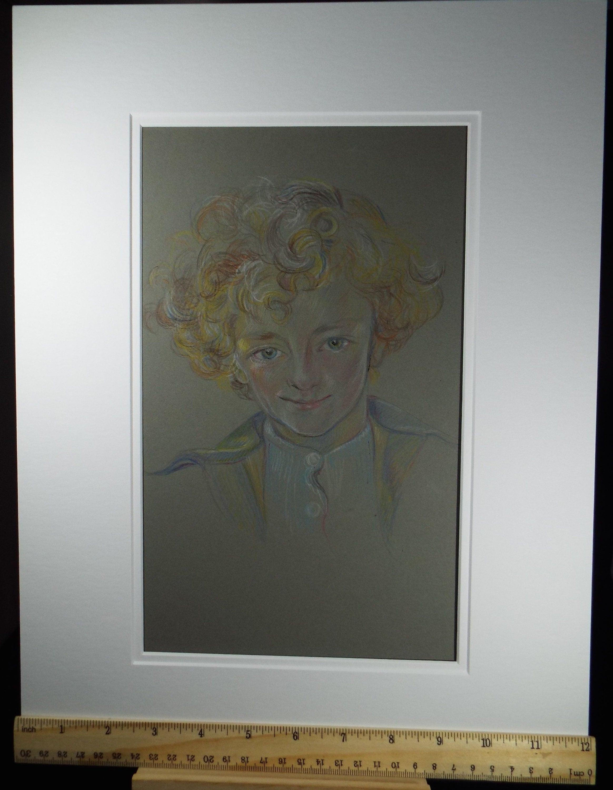 Original Pencil Drawing, 'Boy with Blonde Hair', c1950s, Athene Andrade, (1908-1973)