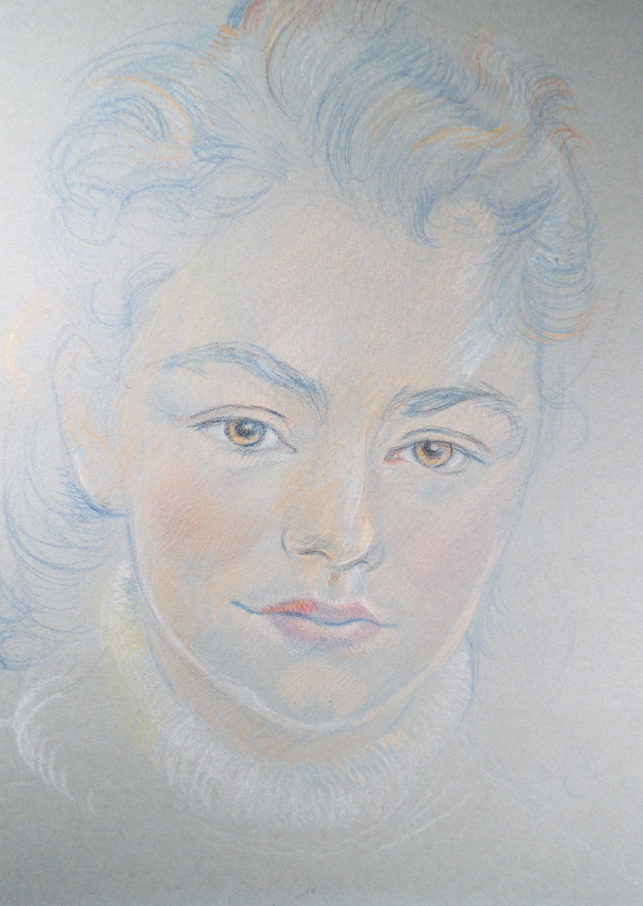 Original Pencil Drawing, 'Girl in a Turtle Neck', c1950s, Athene Andrade, (1908-1973)