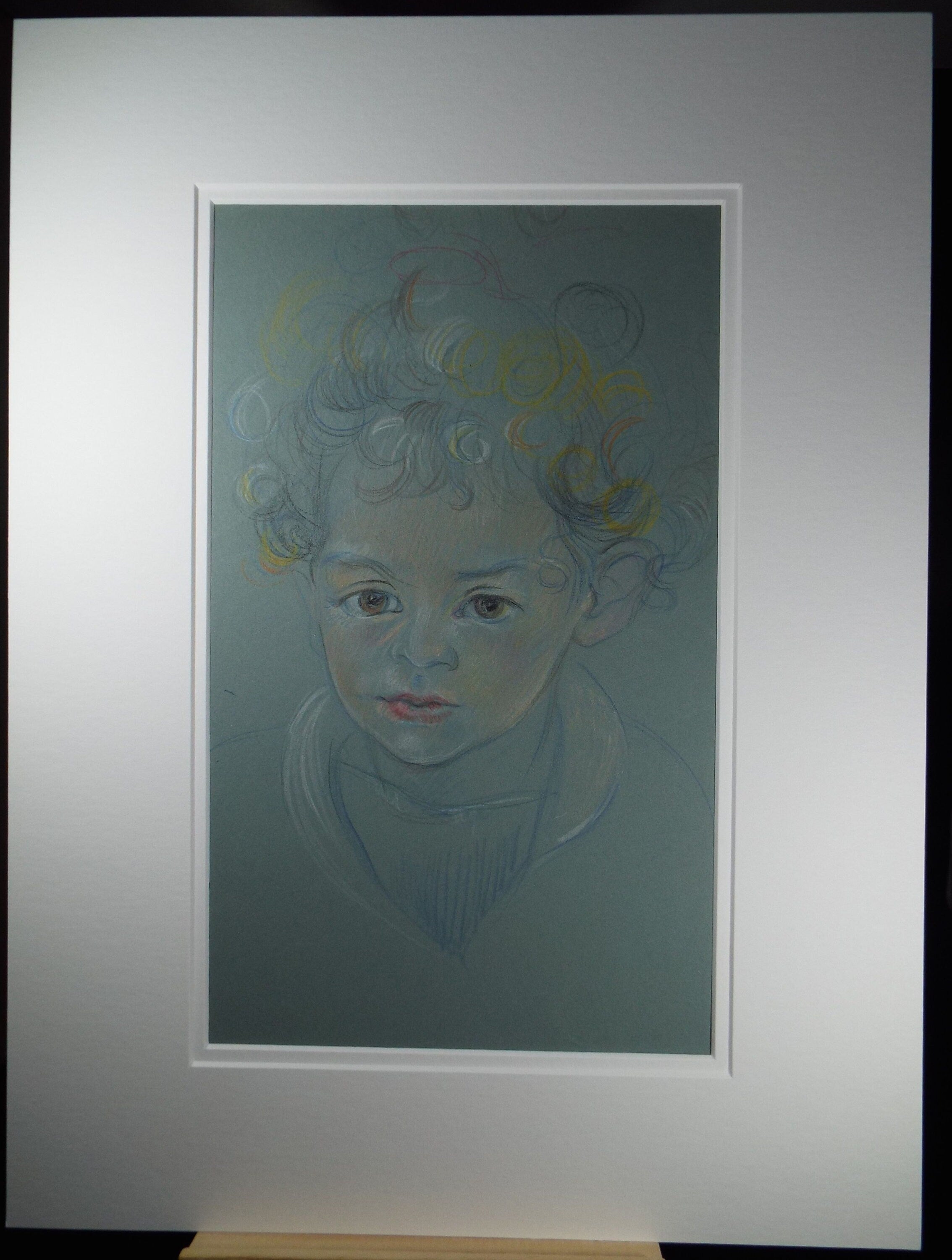 Original Pencil Drawing,'Boy with Brown Eyes', c1950s, Athene Andrade, (1908-1973)