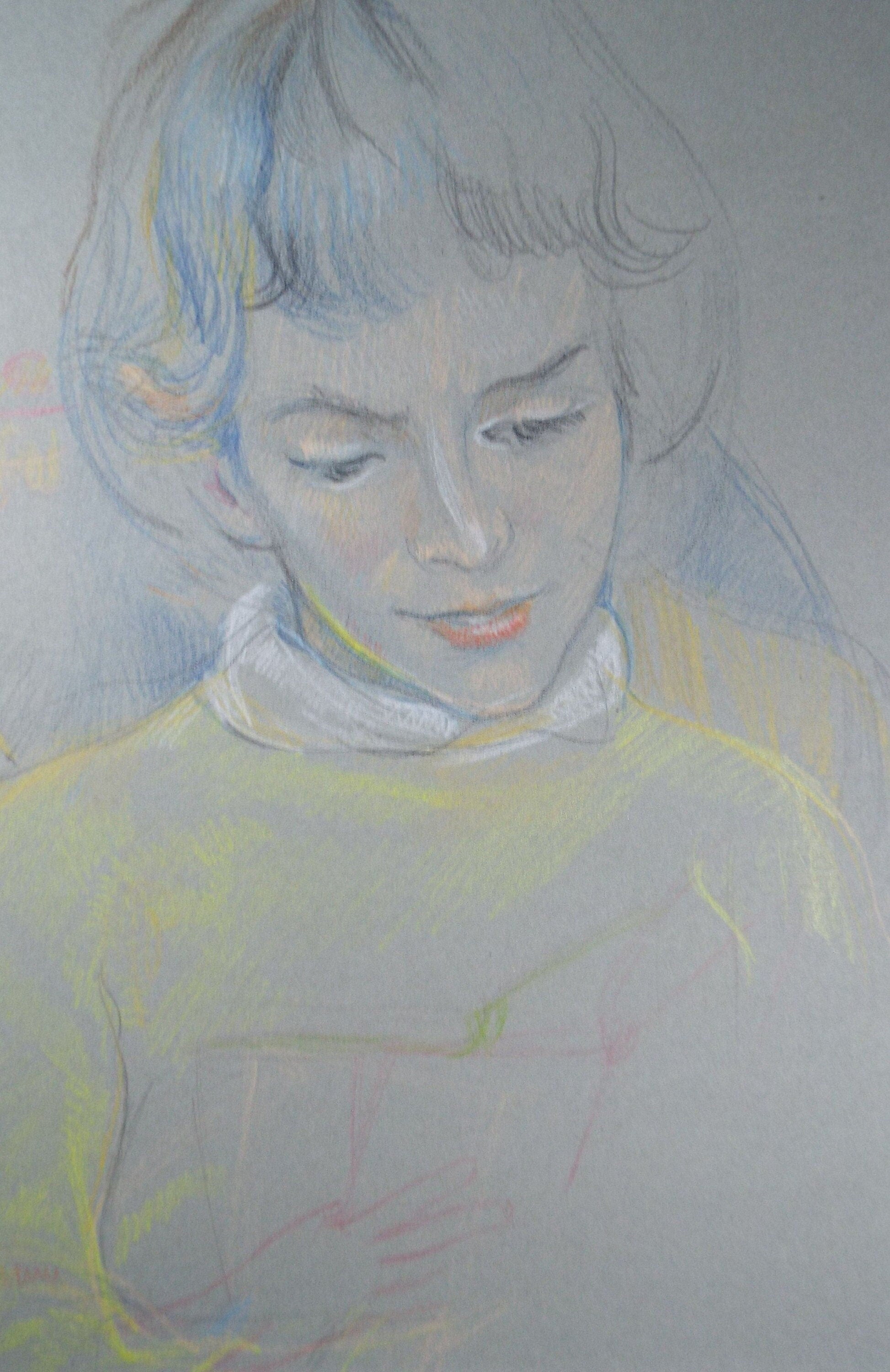 Original Pencil Drawing, 'Woman Reading', c1950s, Athene Andrade, (1908-1973)