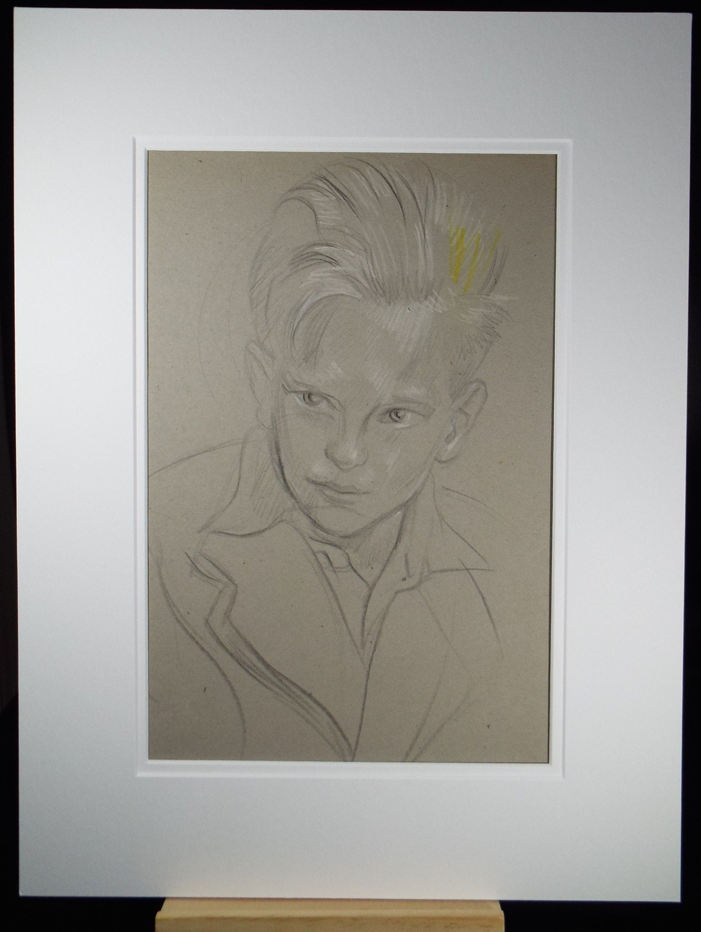 Original Pencil Drawing, 'Boy Facing Left', c1950s, Athene Andrade, (1908-1973)