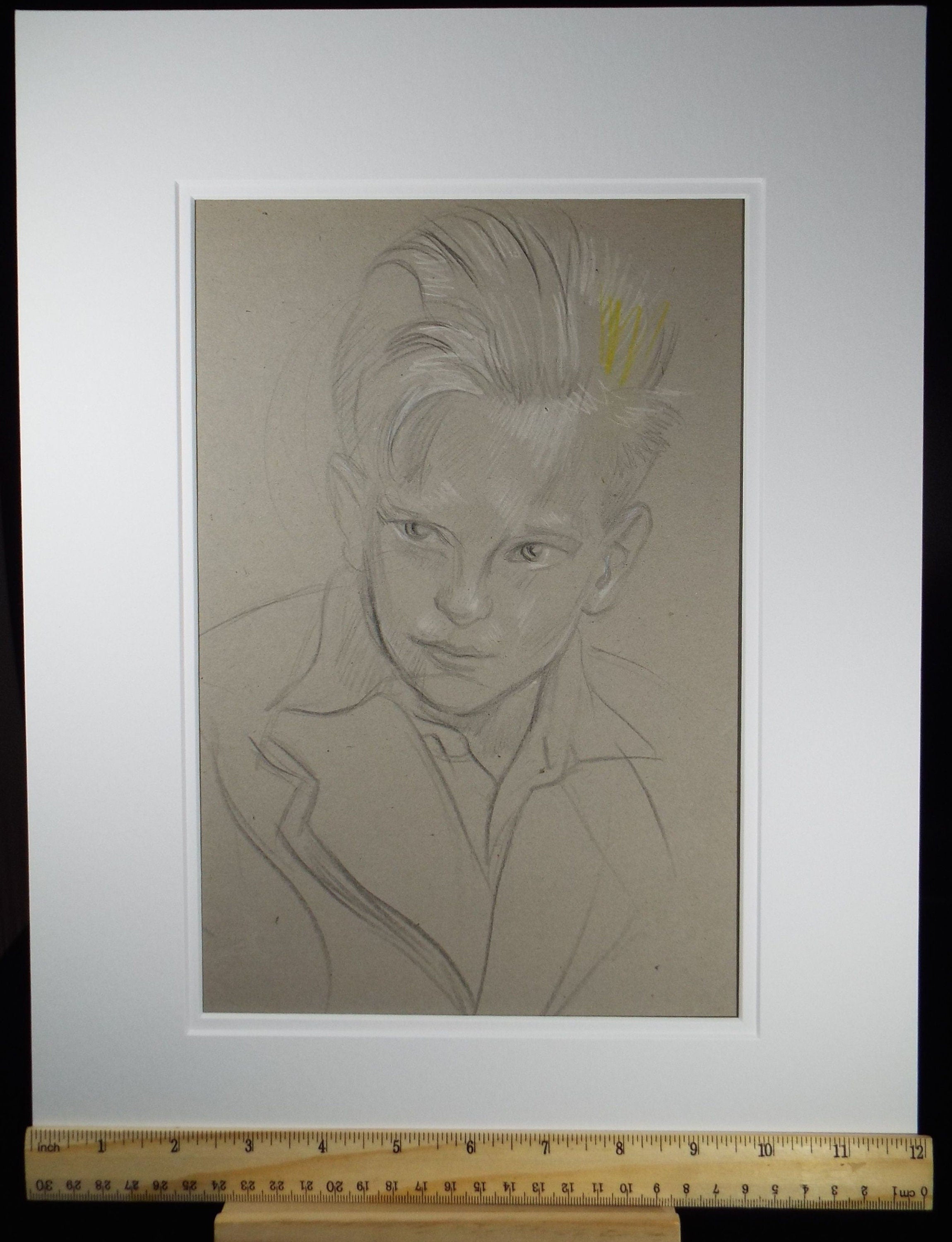 Original Pencil Drawing, 'Boy Facing Left', c1950s, Athene Andrade, (1908-1973)