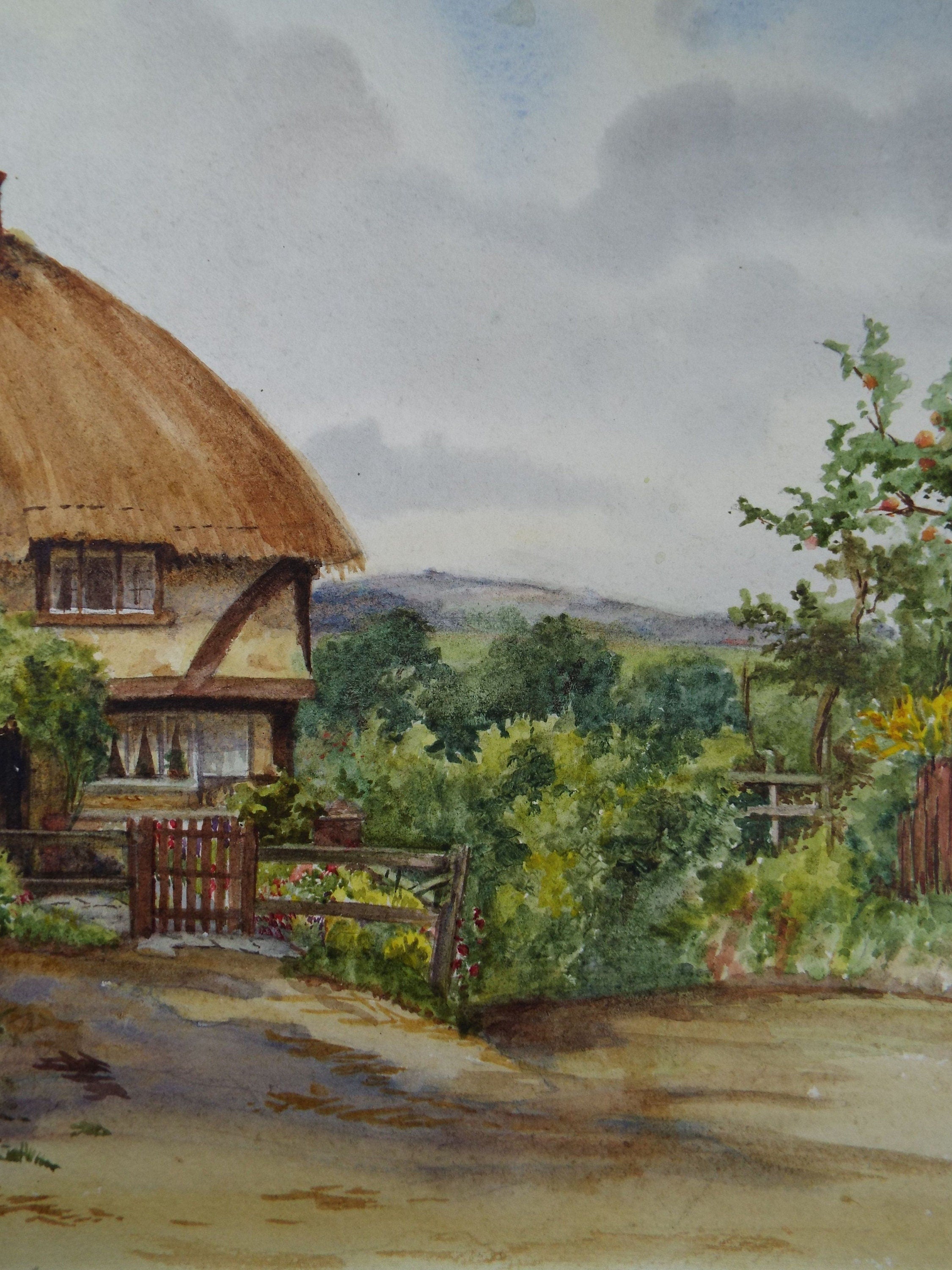 Original Watercolour, 'Sussex Cottage' c1920's, M.E. Hays