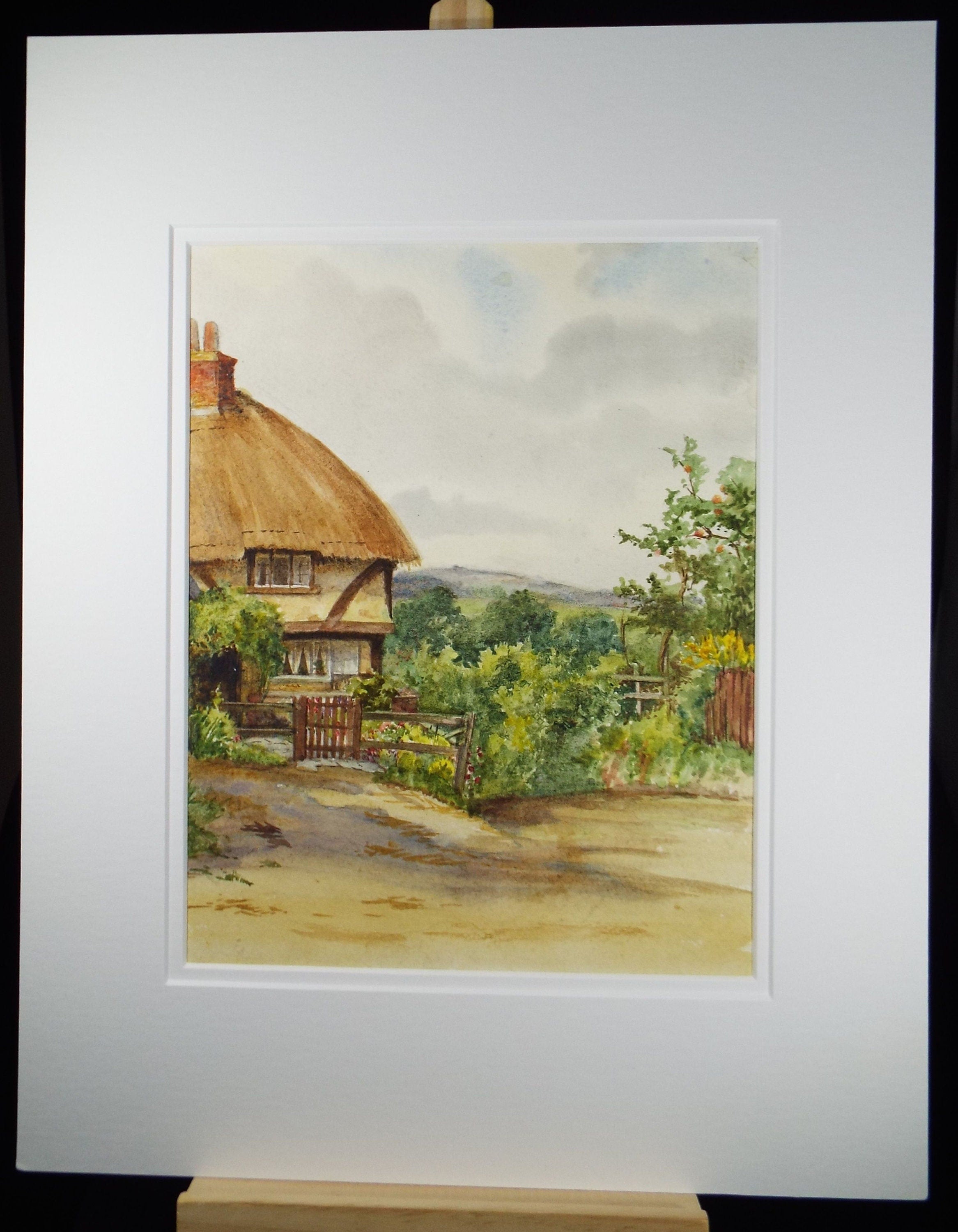 Original Watercolour, 'Sussex Cottage' c1920's, M.E. Hays