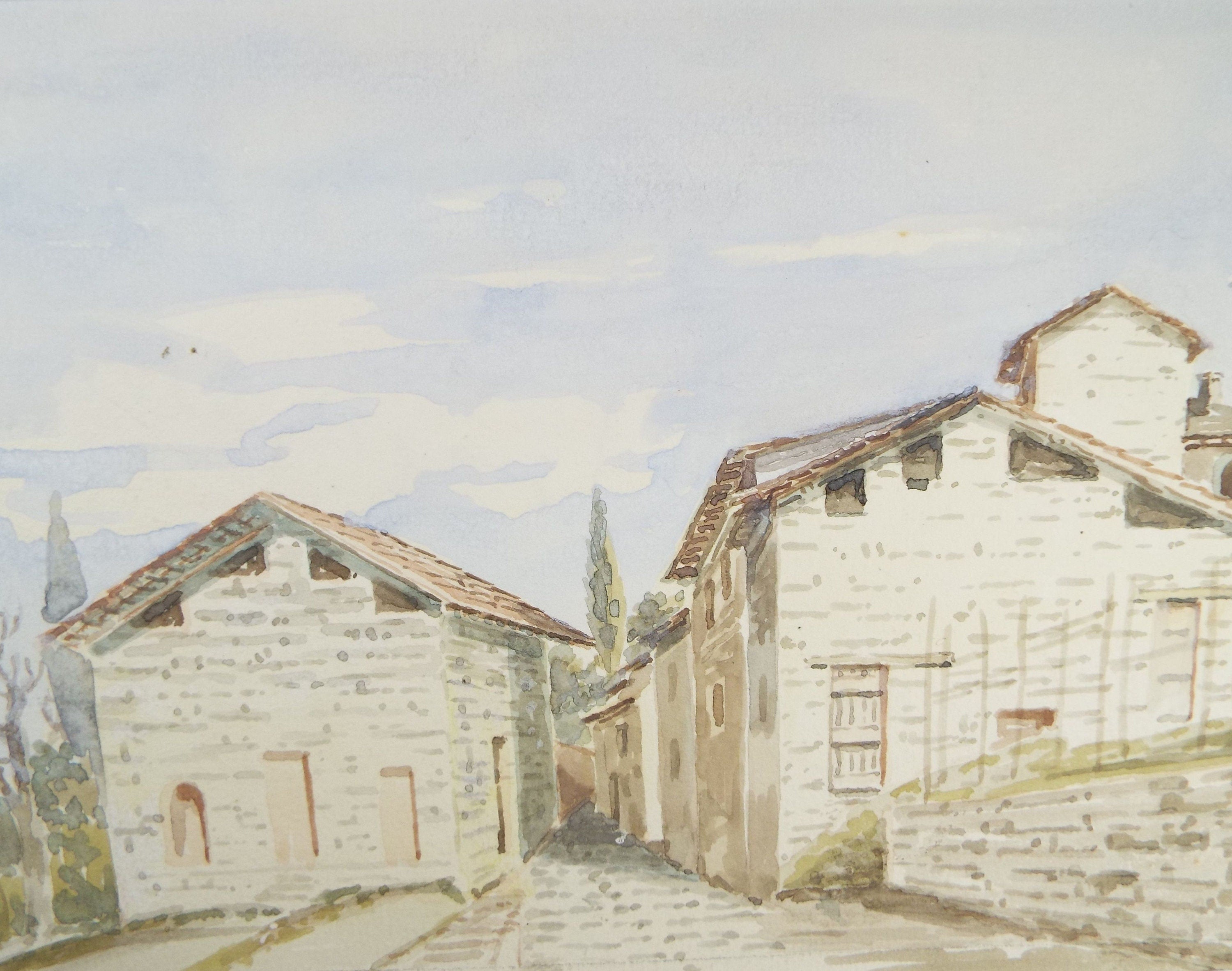 Original Watercolour, late 19th Century , 'Viganello' - Switzerland, Artist Unknown