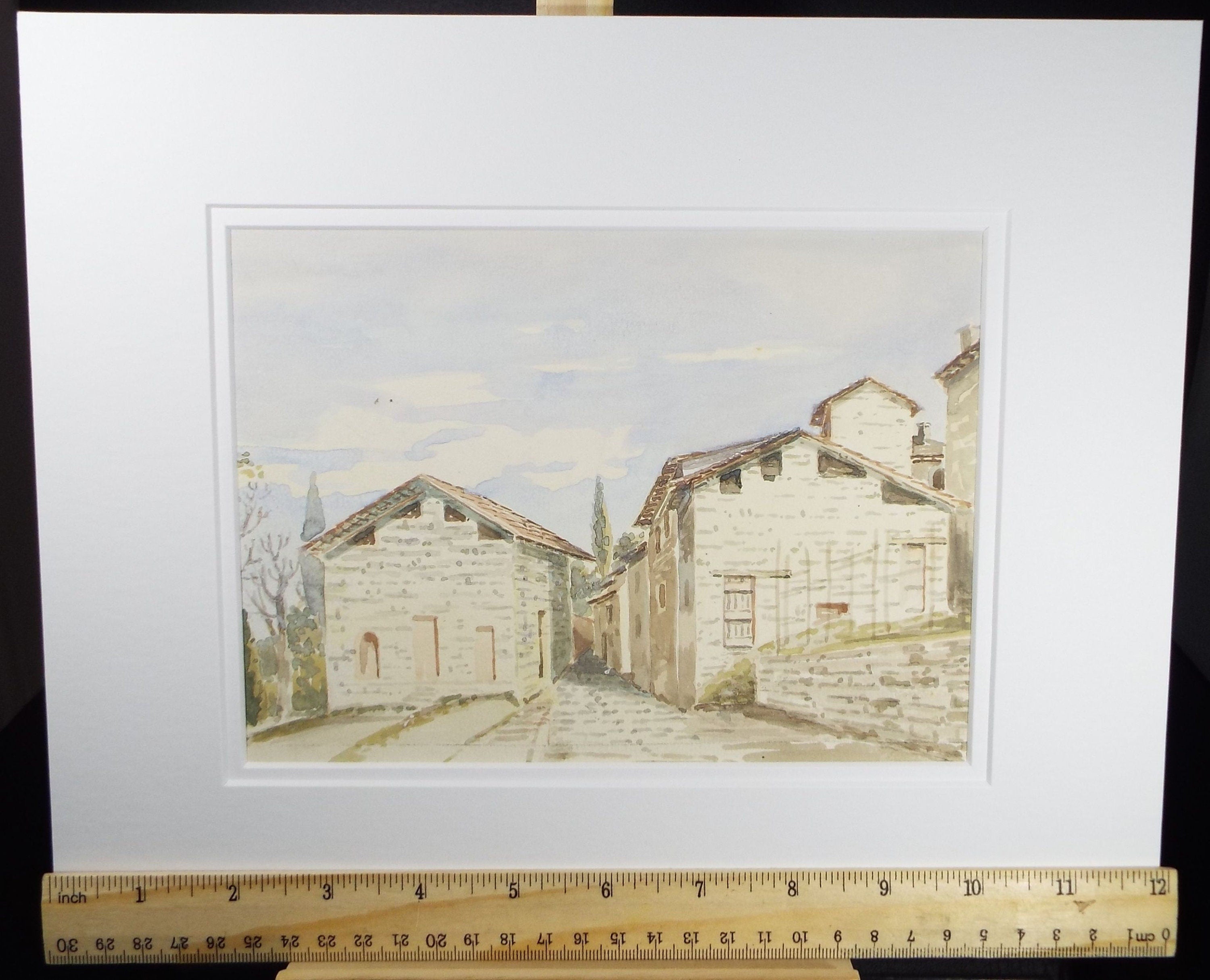 Original Watercolour, late 19th Century , 'Viganello' - Switzerland, Artist Unknown