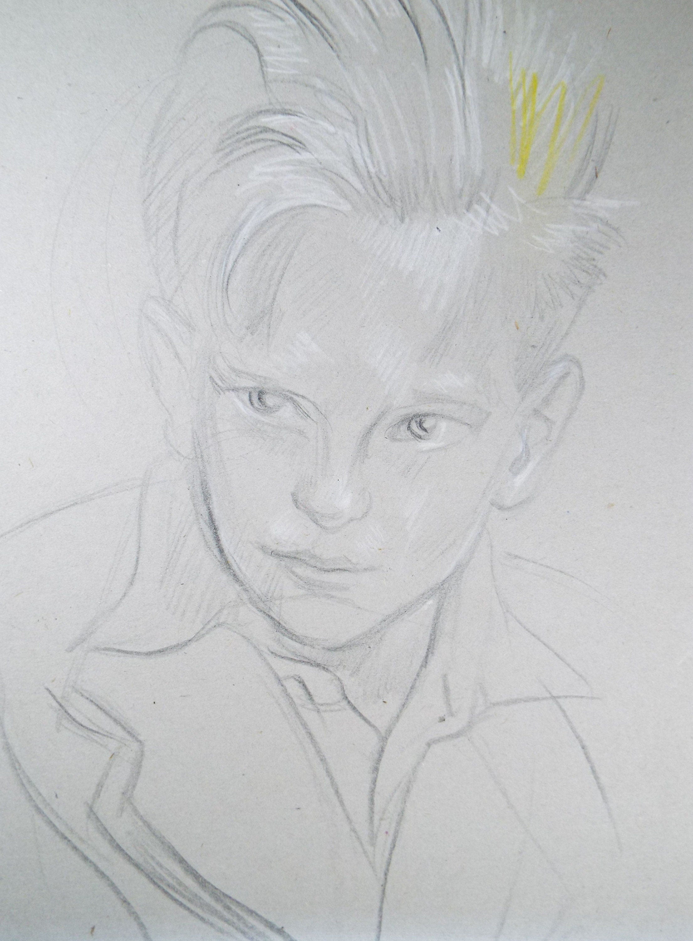 Original Pencil Drawing, 'Boy Facing Left', c1950s, Athene Andrade, (1908-1973)