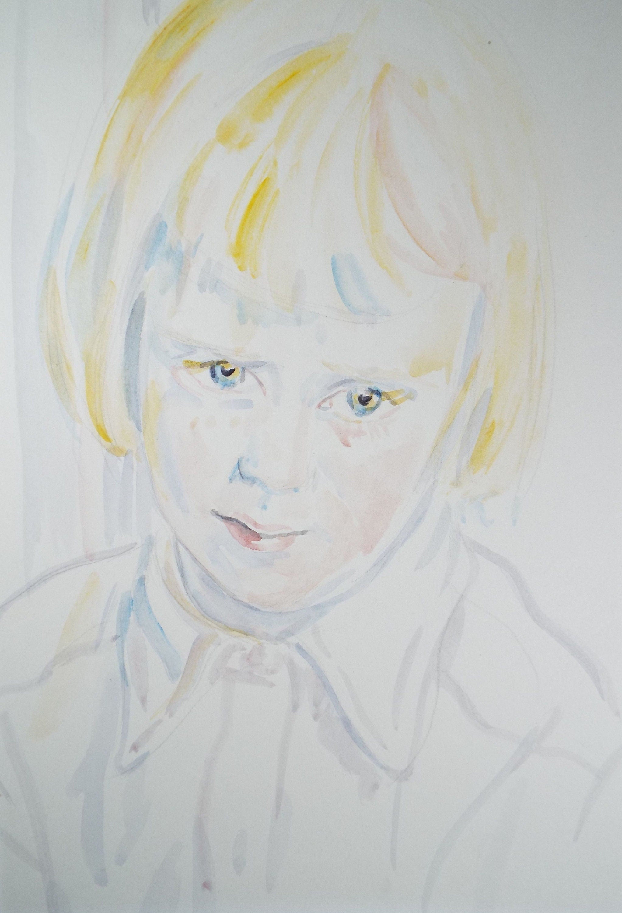 Original Watercolour, 'Girl in a White Blouse', c1950s, Athene Andrade, (1908-1973)