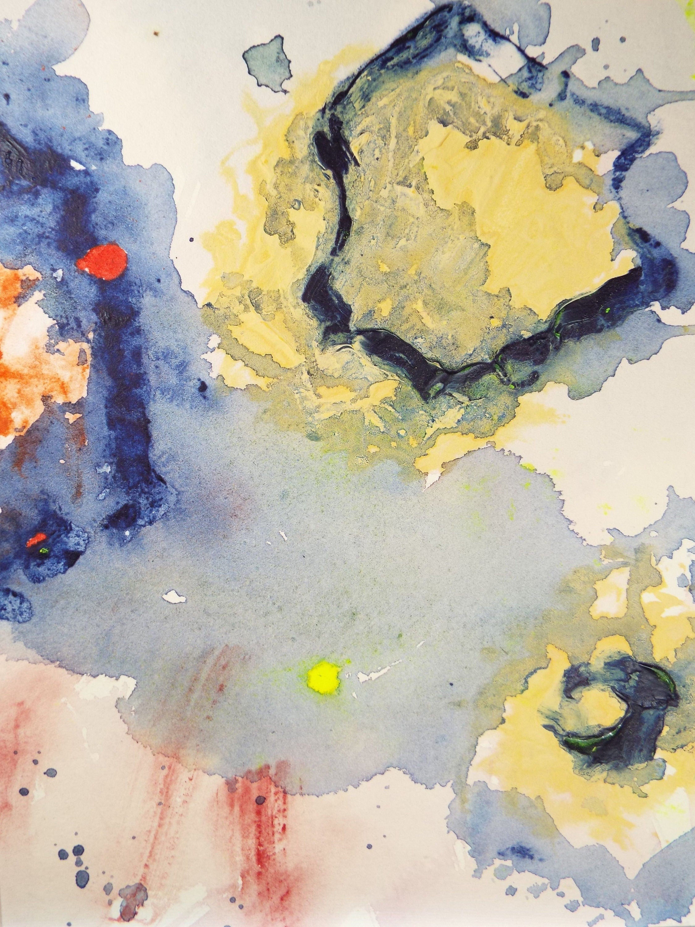 Original Watercolour & Gouache, 'Circular Abstract', 1990s, Reginald Flint (20th Century)