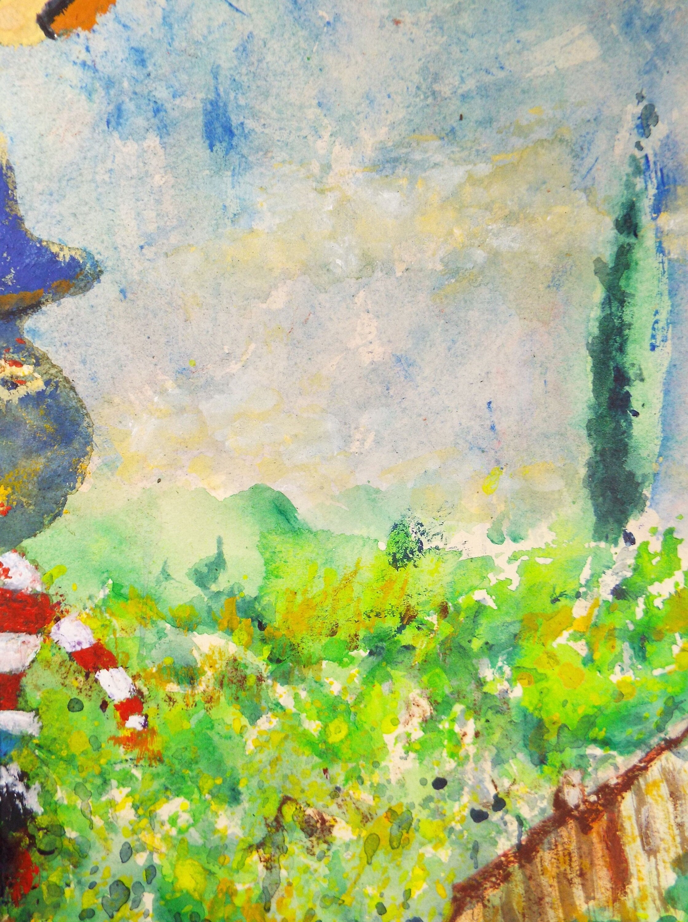 Original Watercolour & Gouache, 'Partially Concealed Figure', 1990s, Reginald Flint (20th Century)