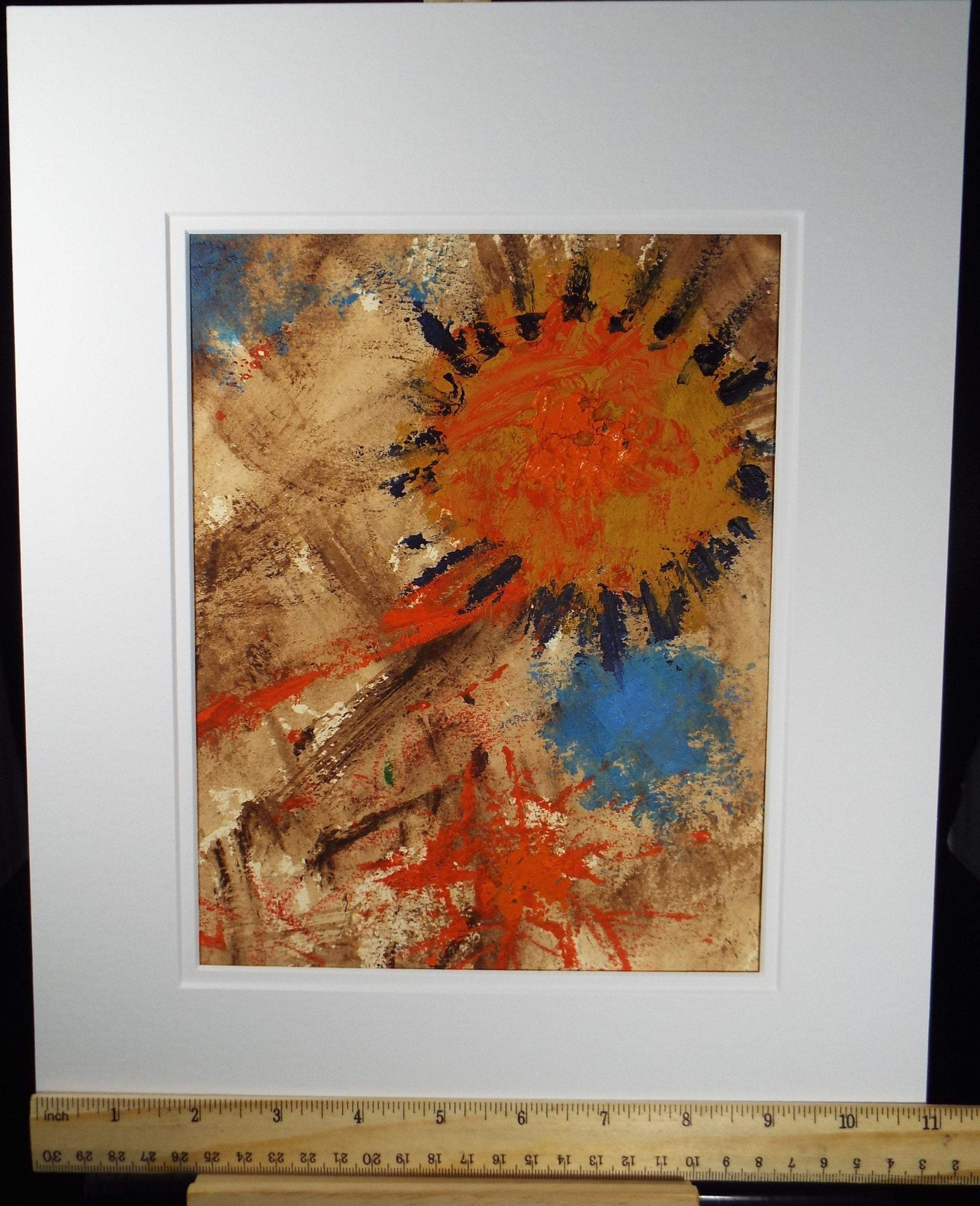 Original Watercolour & Gouache, 'Impressionist Sunflower', 1990s, Reginald Flint (20th Century)