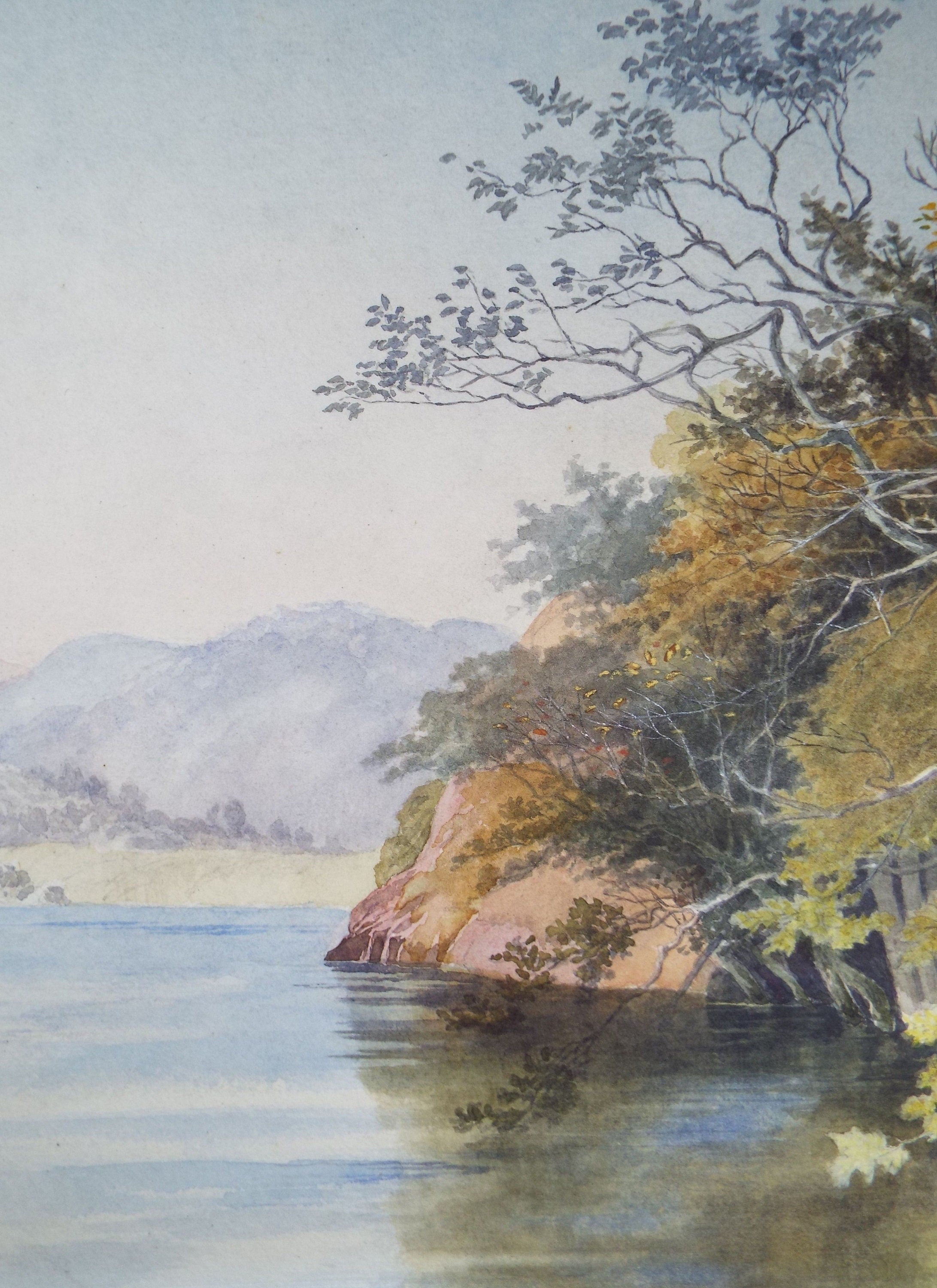 Original Watercolour, 'River with Distant Mountains', early 20th Century, Artist Unknown