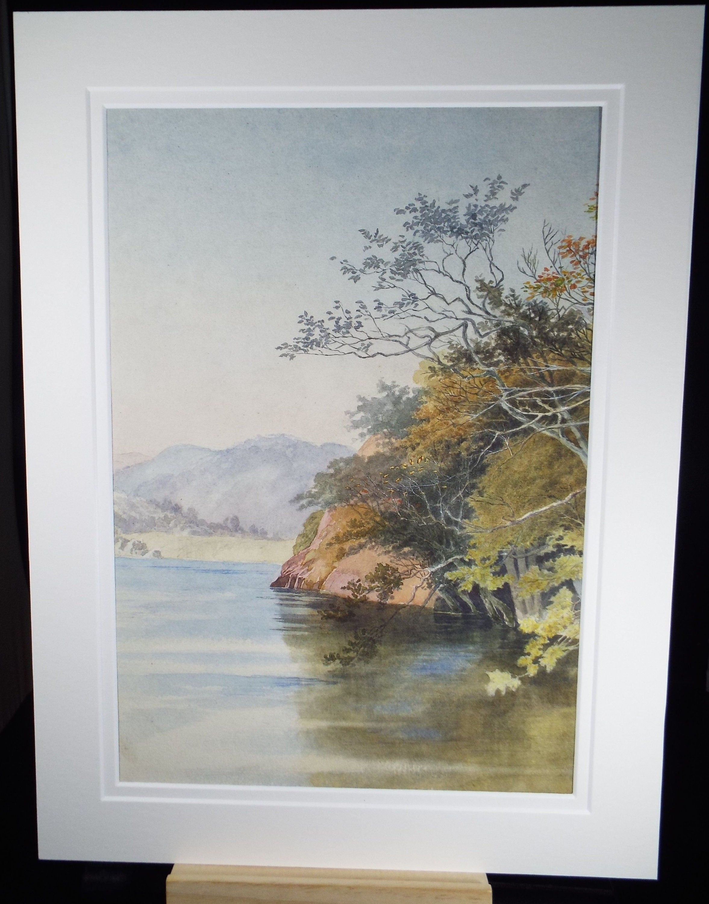 Original Watercolour, 'River with Distant Mountains', early 20th Century, Artist Unknown
