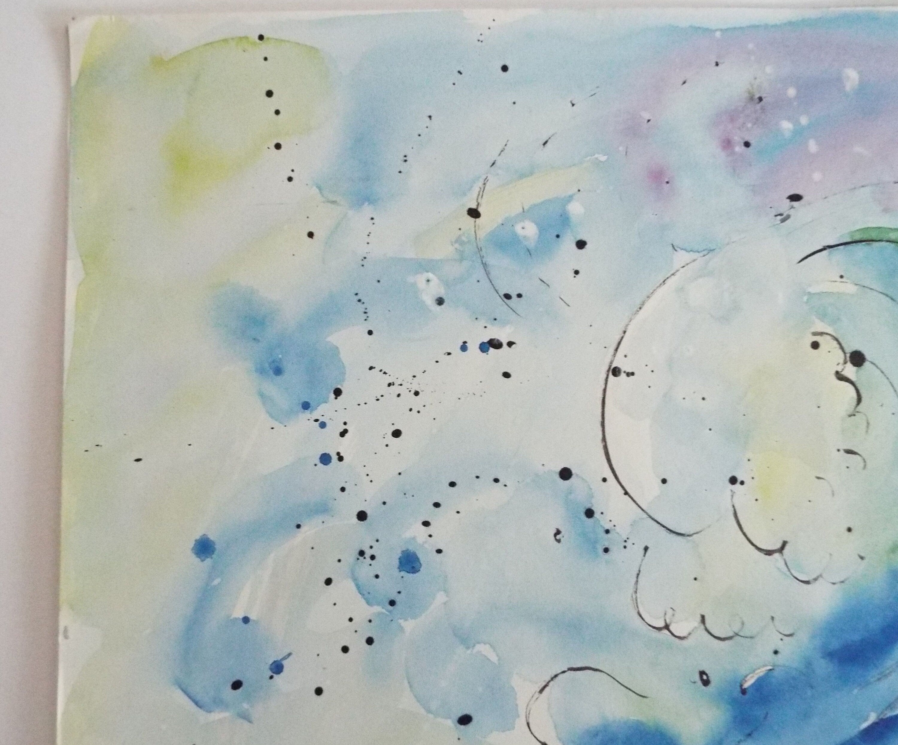 Original Watercolour & India Ink , 'Great Waves' - from the Great Flood series of 100 paintings, 1980's, Sven Berlin (1911-1999)