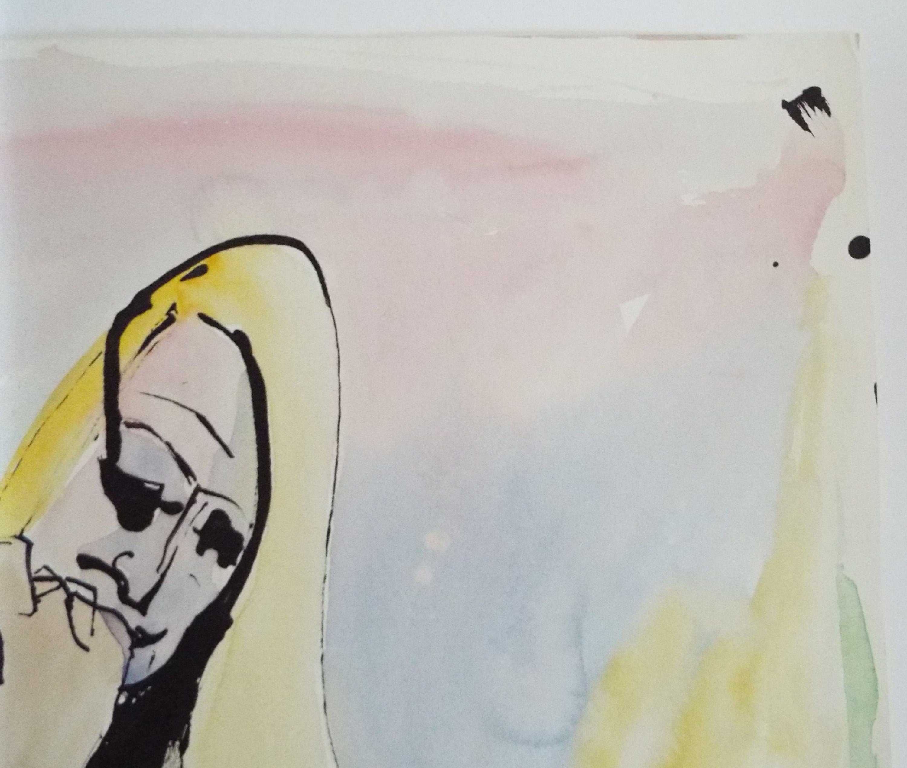 Original Watercolour & India Ink, 'Man and Woman' - from the Great Flood series of 100 paintings, 1980's, Sven Berlin (1911-1999)