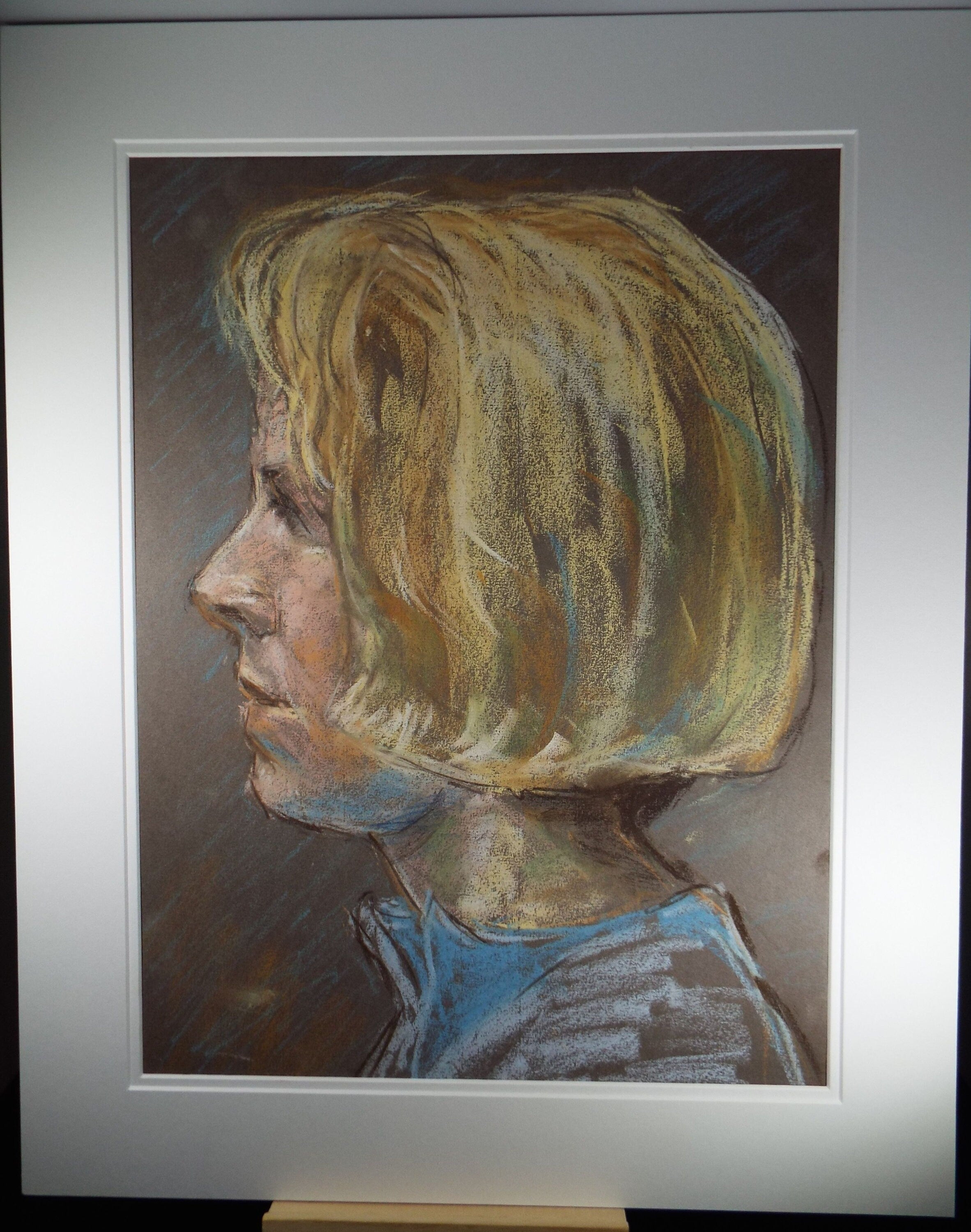 Original Pastel, 'Woman in Profile', Paivio Knighton, (active 1968-c1986)