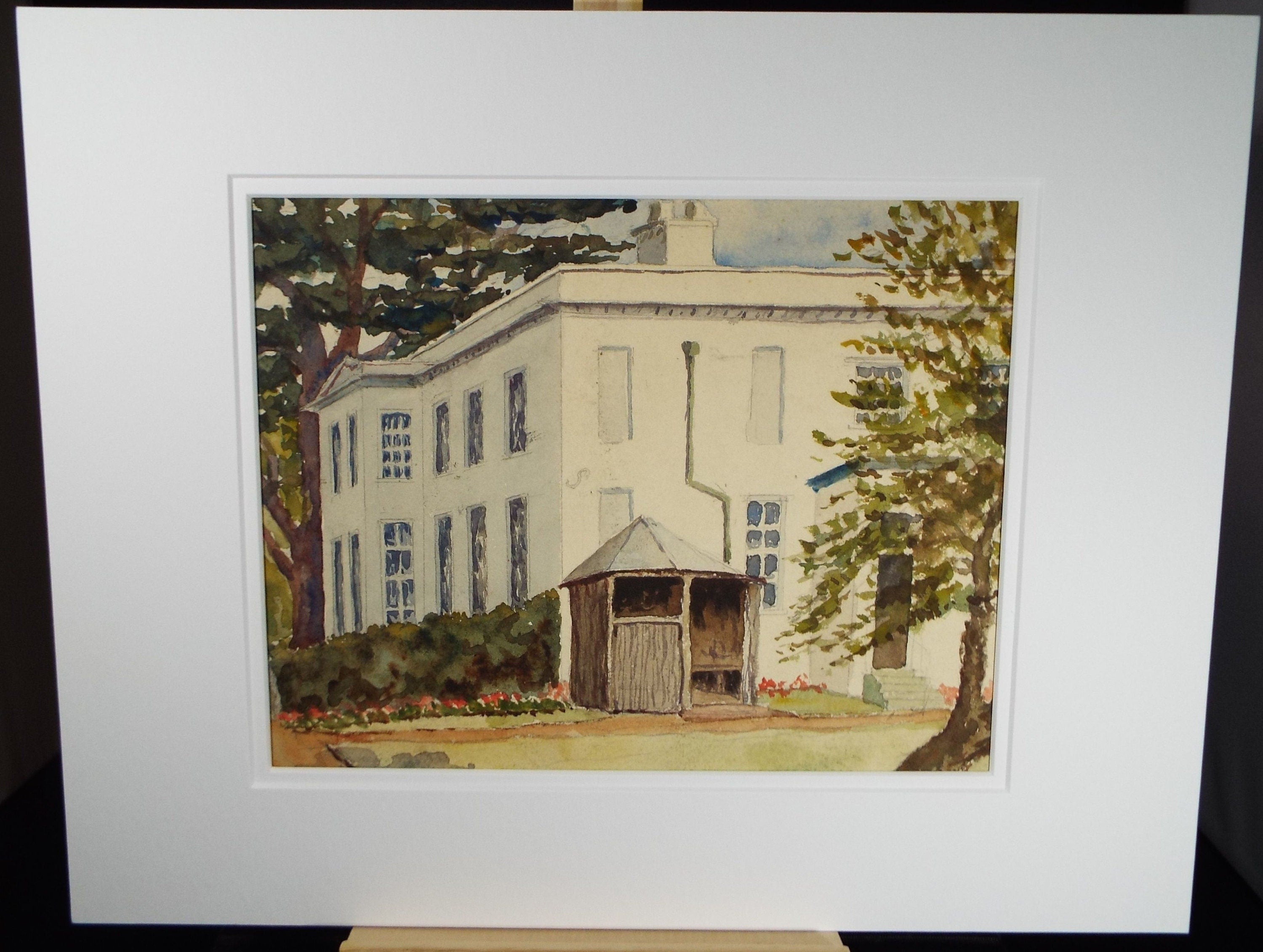 Original Watercolour,' The White House', Circa 1900, Artist Unknown