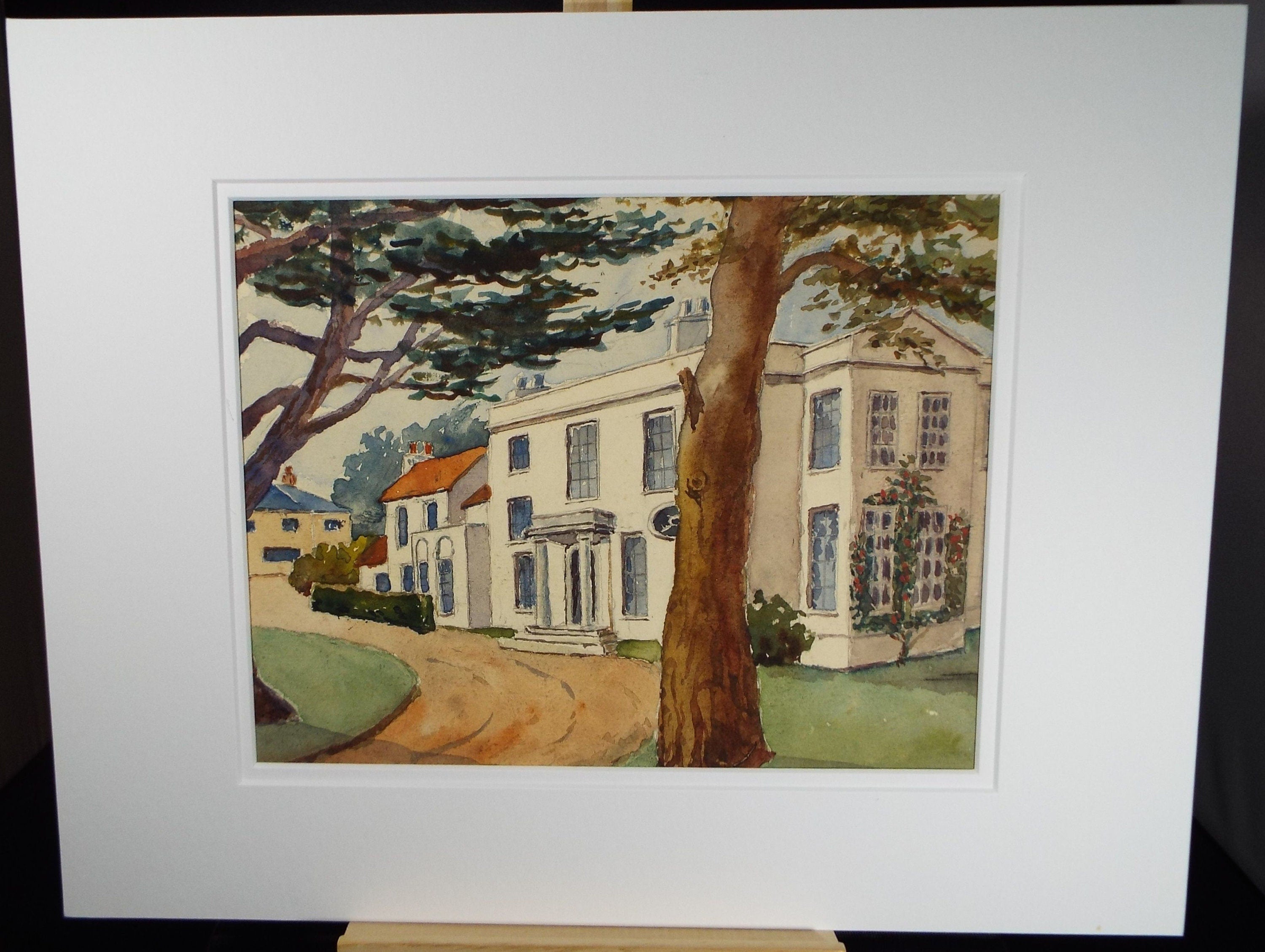 Original Watercolour,' The White House', Circa 1900, Artist Unknown