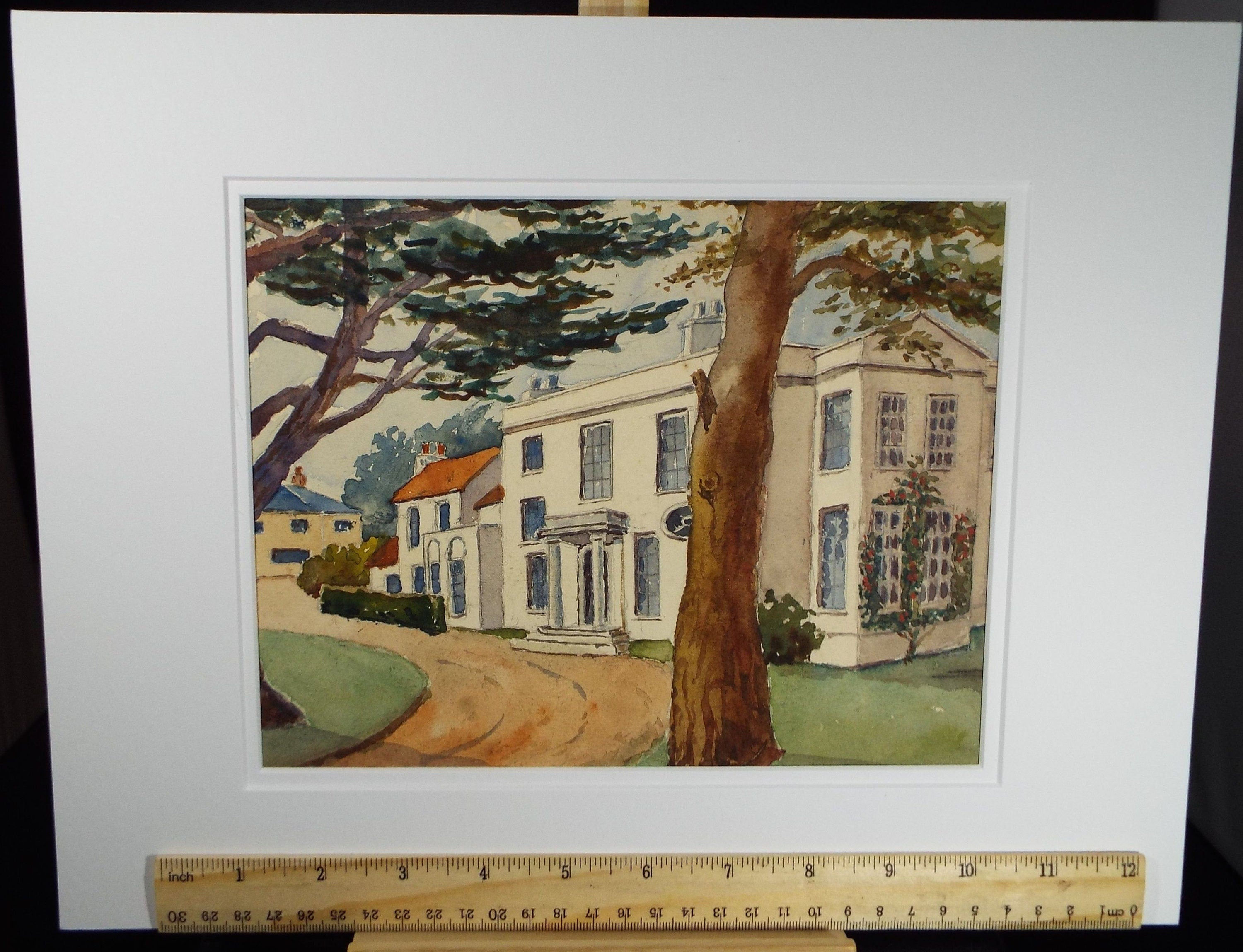 Original Watercolour,' The White House', Circa 1900, Artist Unknown