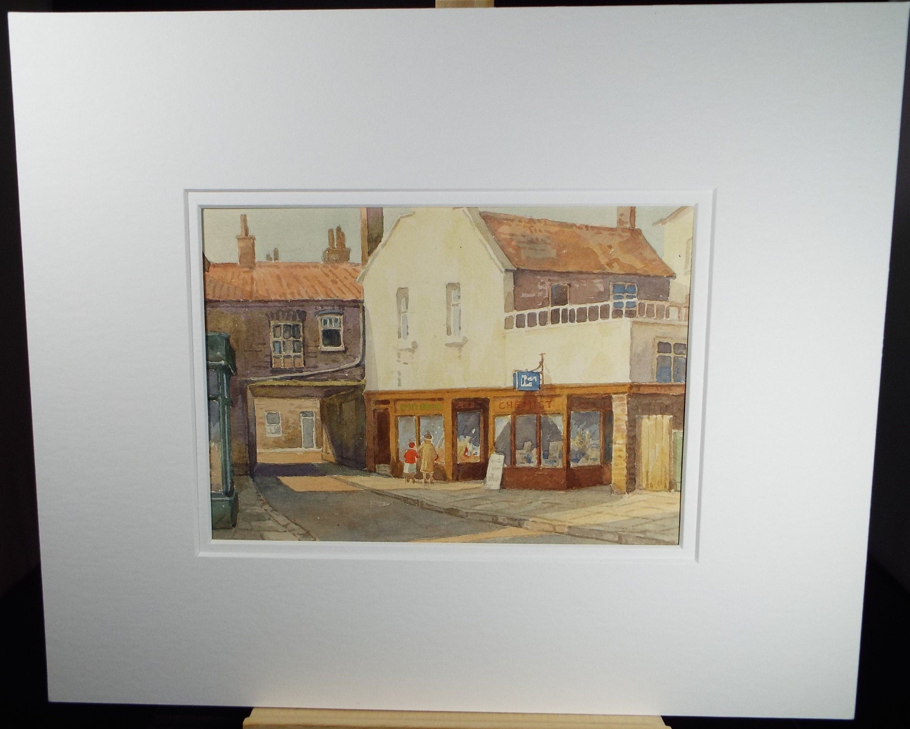 Original Watercolour, 'The Chemist Shop', Mid 20th Century, T.R. Ellingham