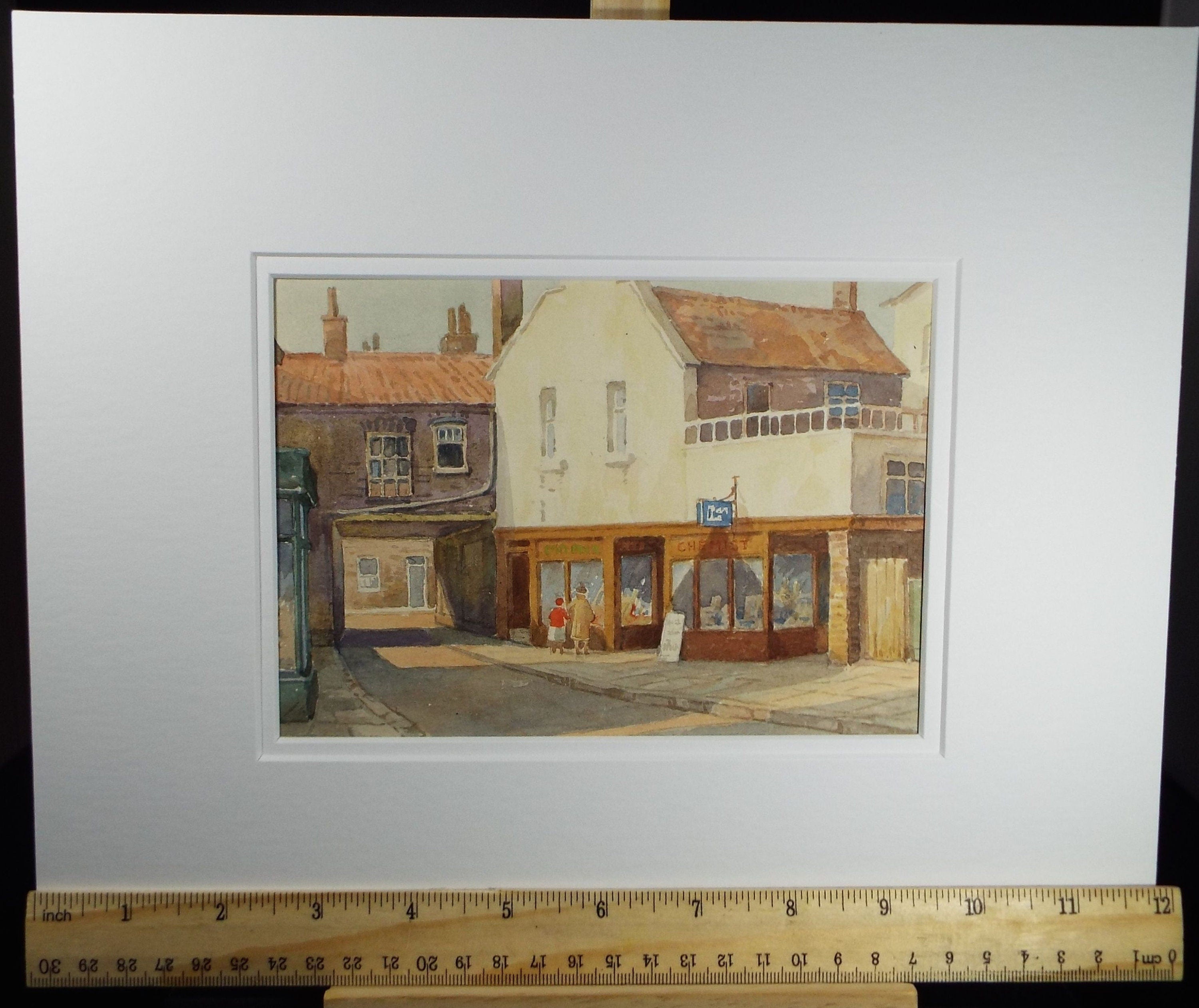 Original Watercolour, 'The Chemist Shop', Mid 20th Century, T.R. Ellingham