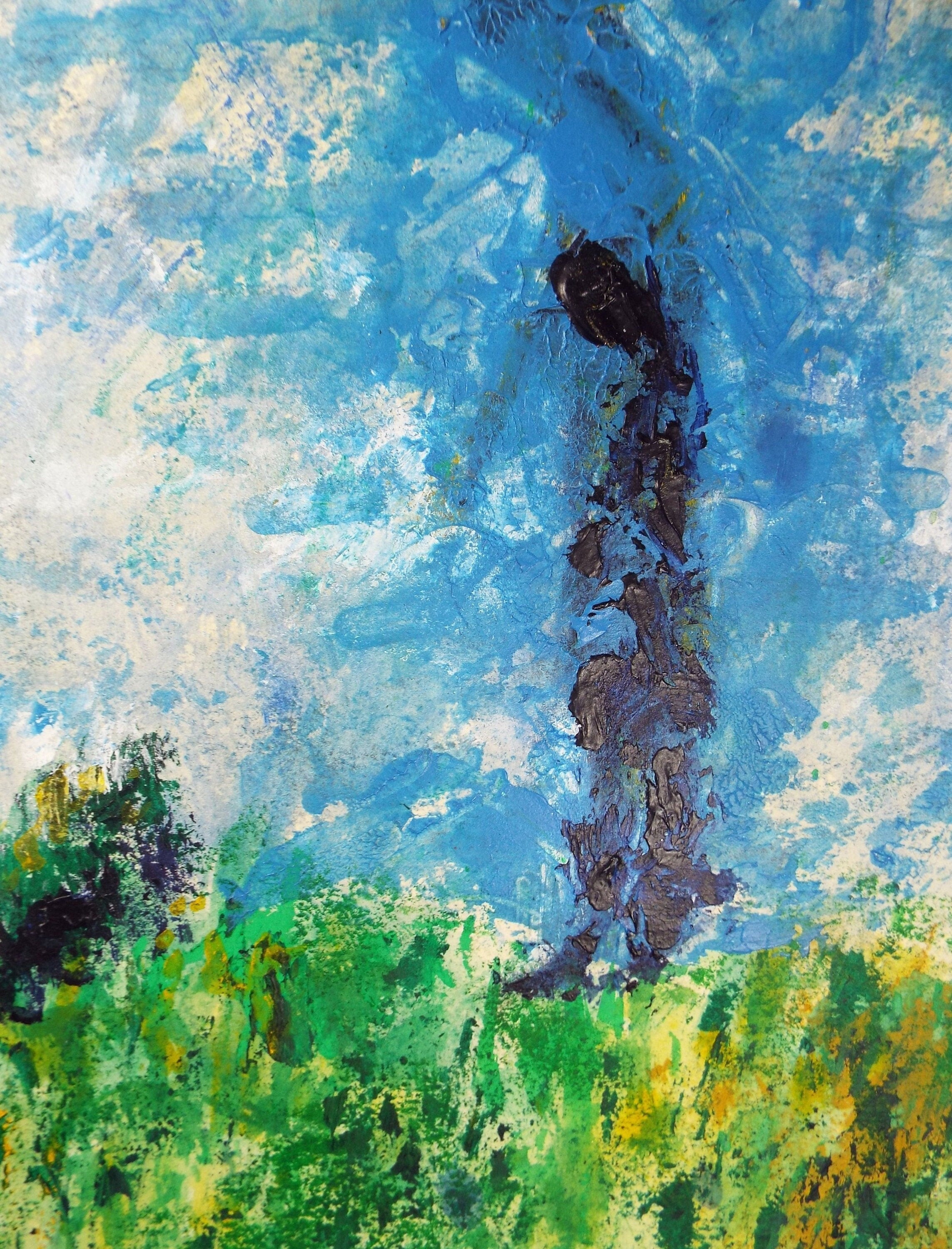 Original Watercolour & Gouache, 'Figure in Blue', 1990s, Reginald Flint (20th Century)