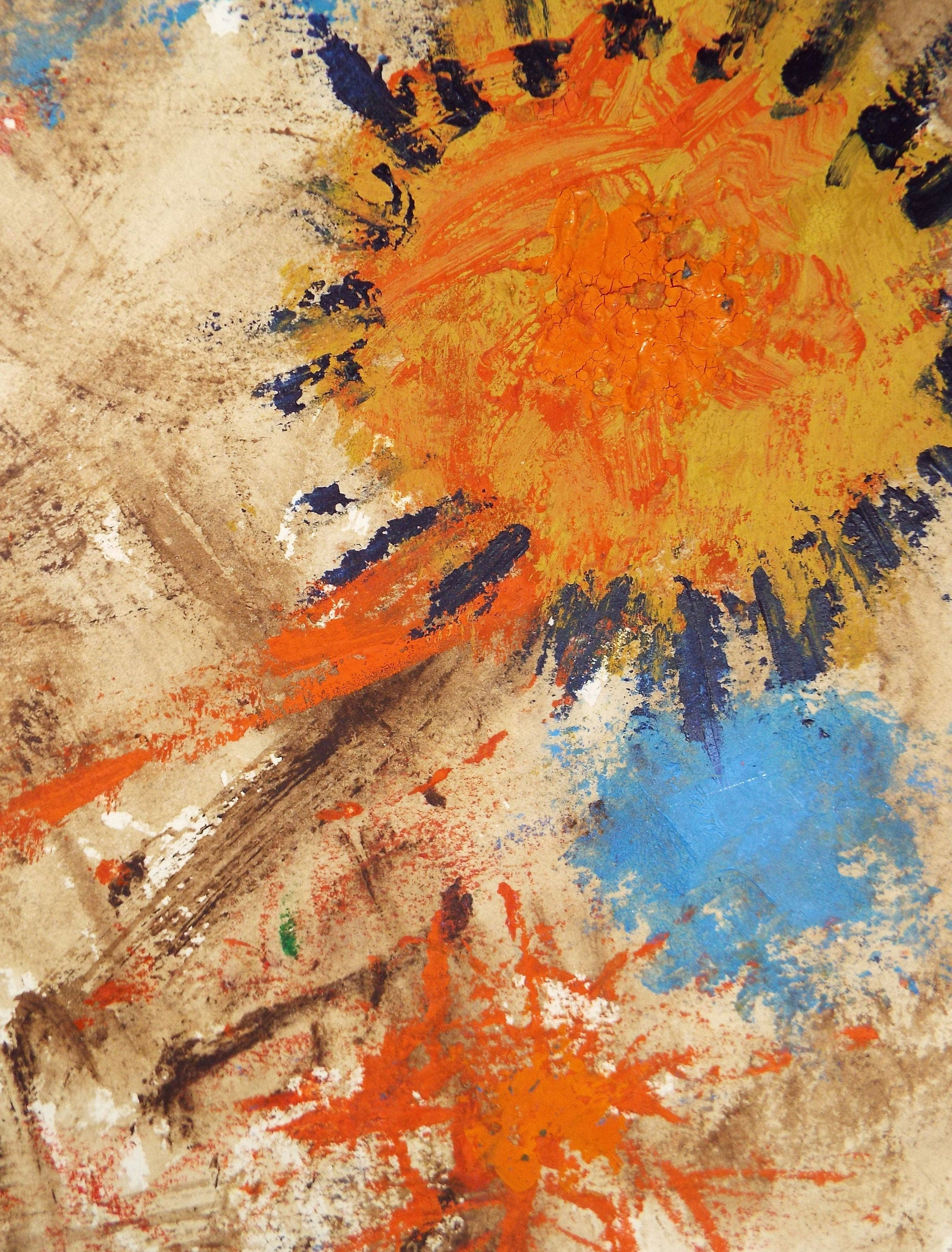 Original Watercolour & Gouache, 'Impressionist Sunflower', 1990s, Reginald Flint (20th Century)