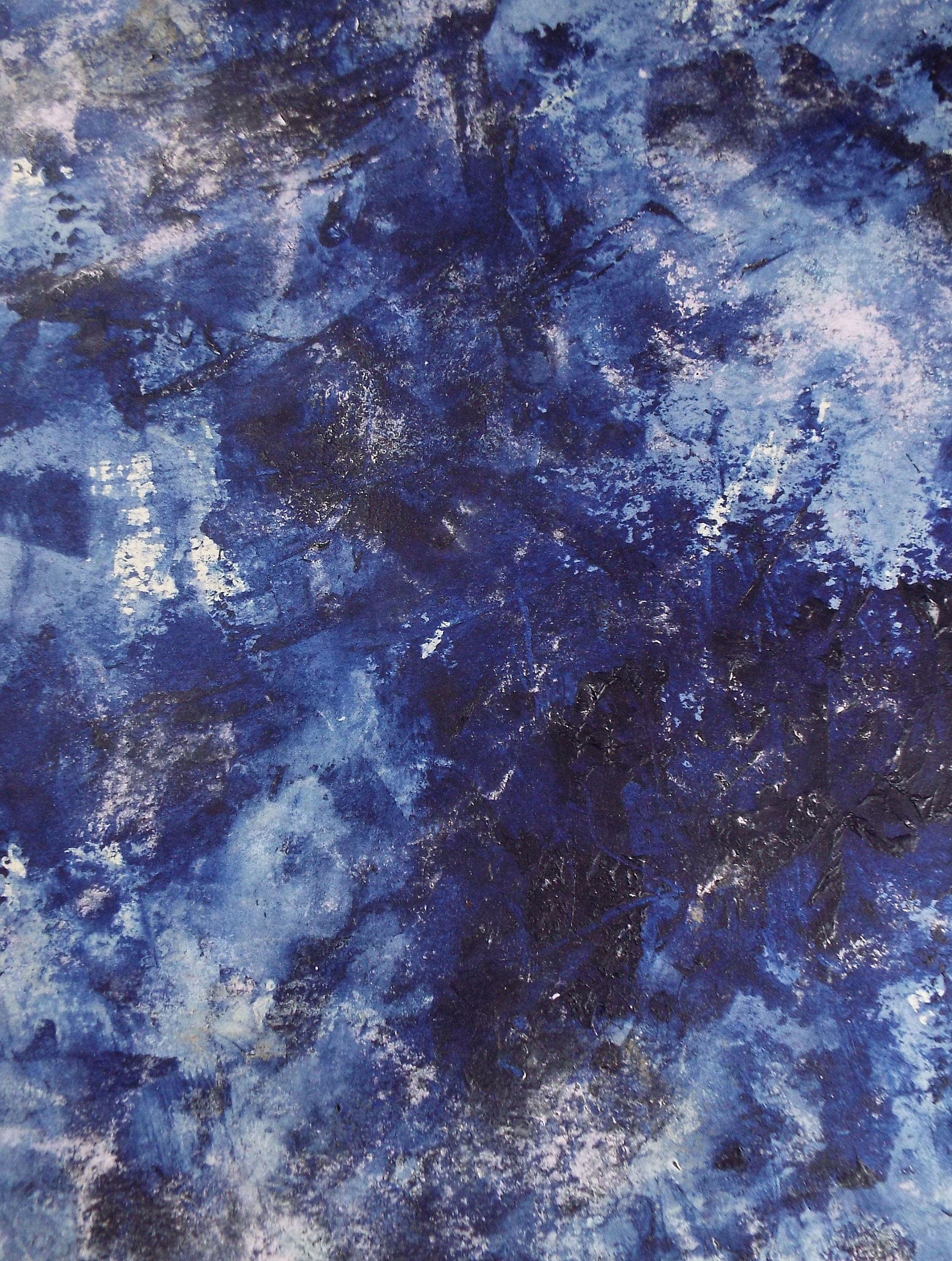 Original Watercolour & Gouache, 'Abstract in Blue', 1990s, Reginald Flint (20th Century)