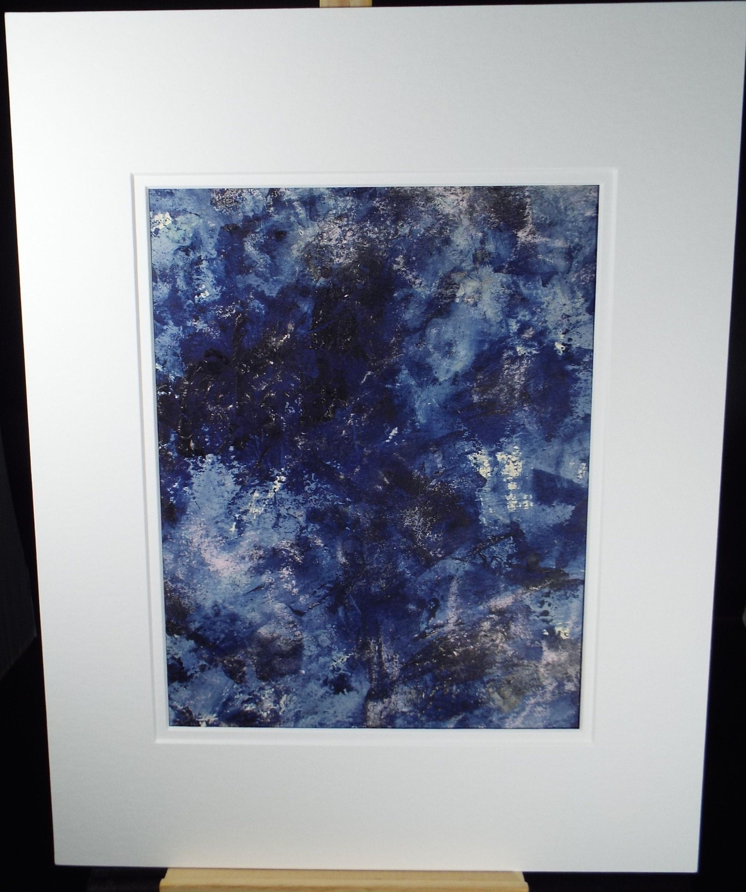 Original Watercolour & Gouache, 'Abstract in Blue', 1990s, Reginald Flint (20th Century)