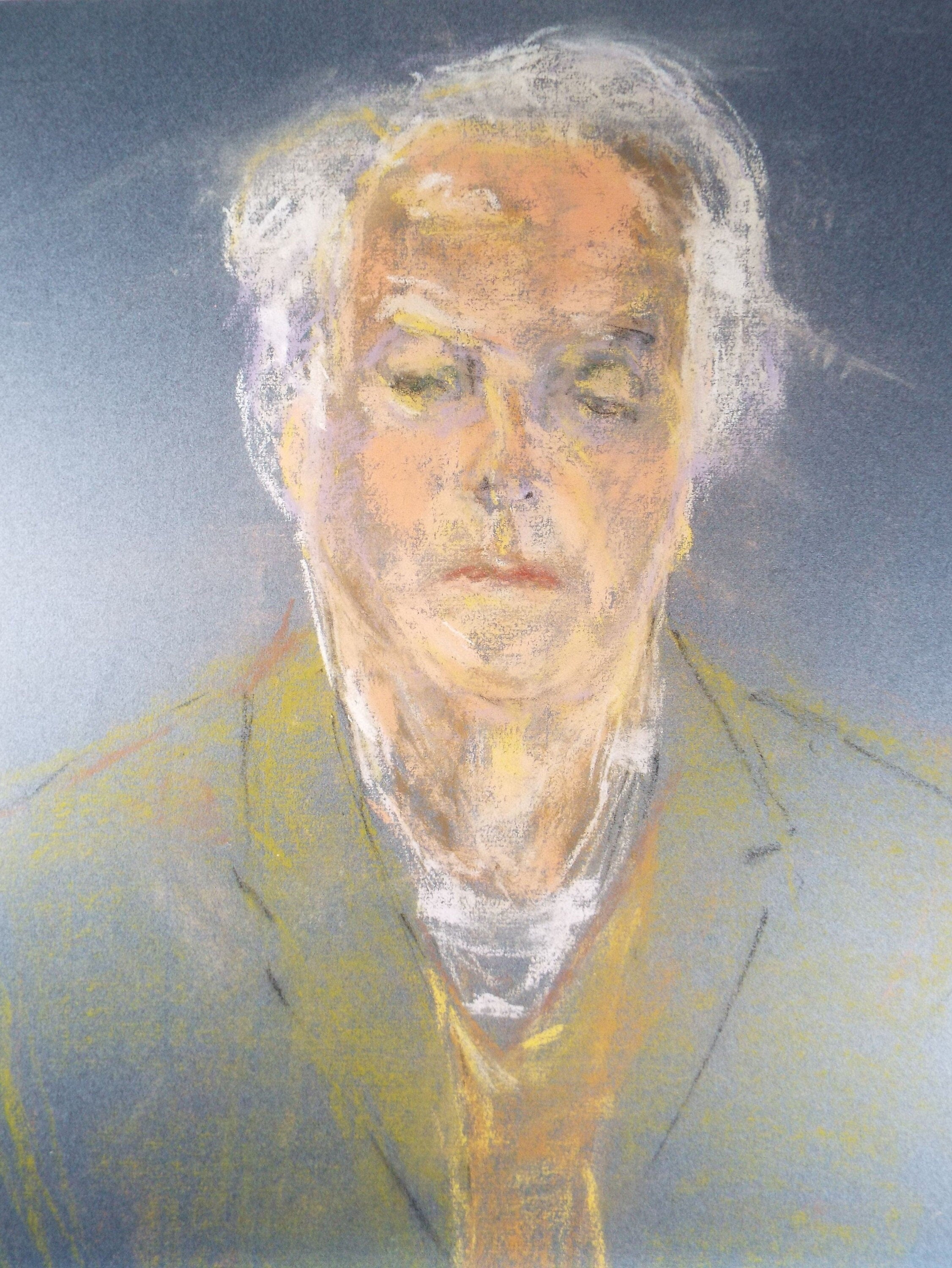 Original Pastel, 'Man with Scarf', Paivio Knighton, (active 1968-c1986)