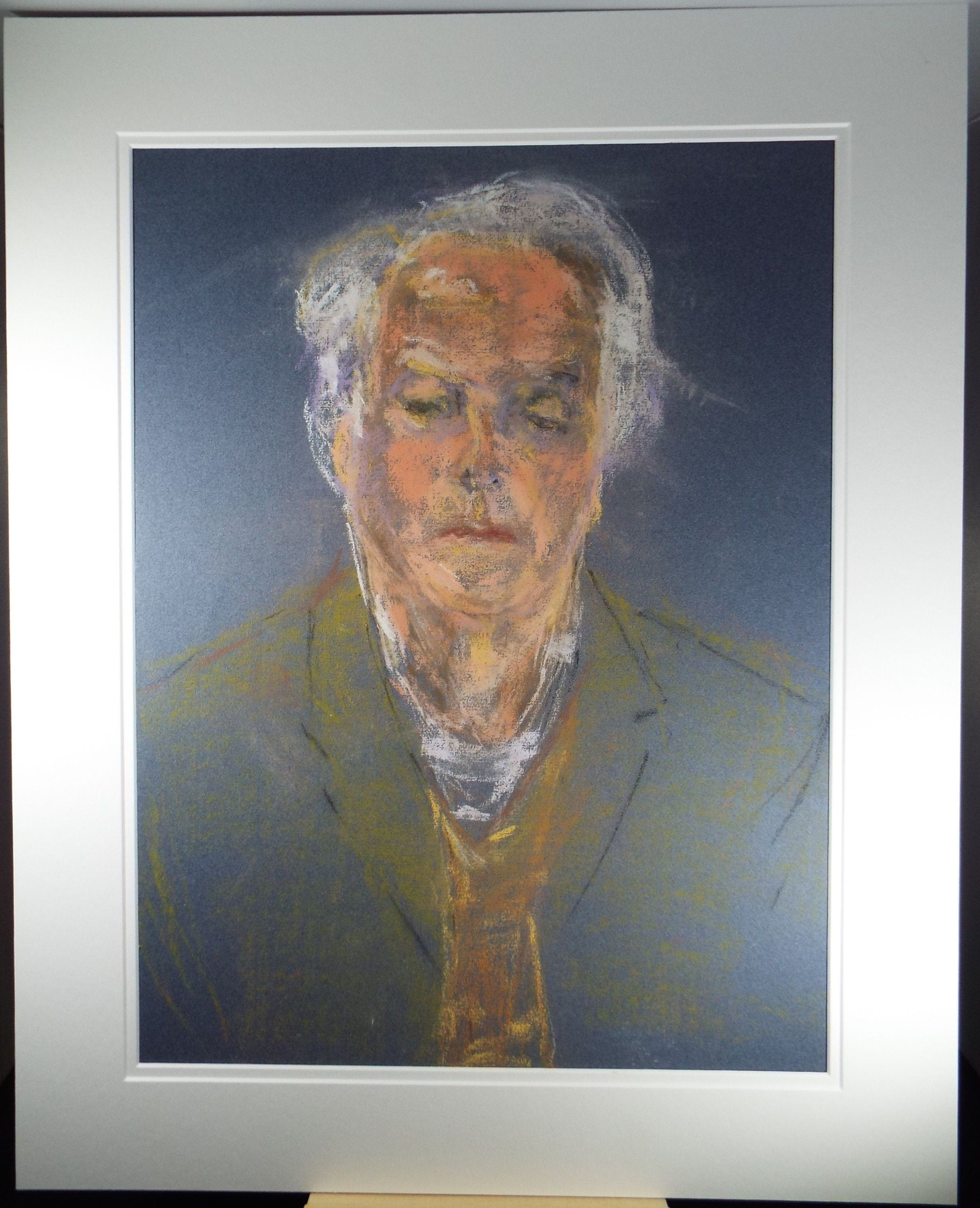 Original Pastel, 'Man with Scarf', Paivio Knighton, (active 1968-c1986)