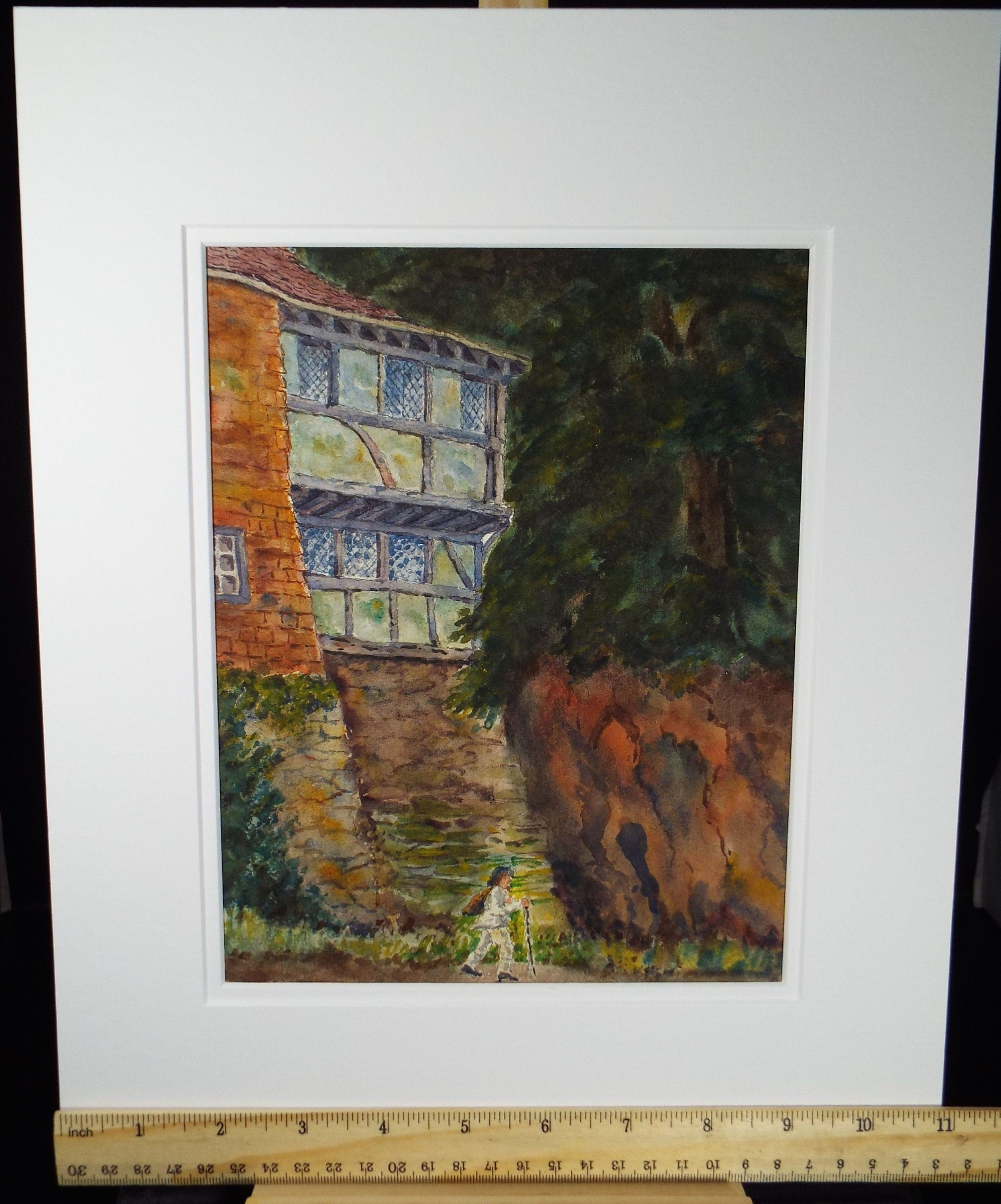 Original Watercolour, 'Smugglers House - Pulborough' c1900, Artist Unknown